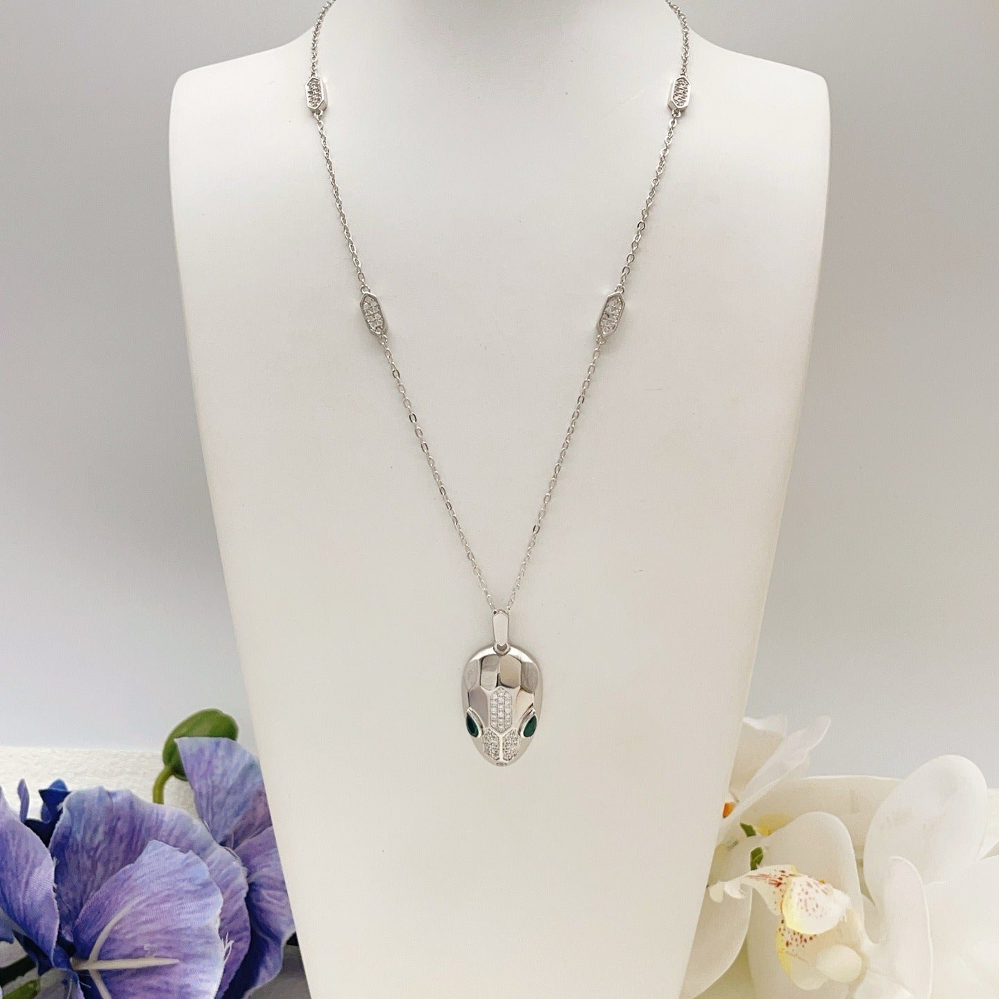 Bvlgari Silver Brass Serpent Necklace