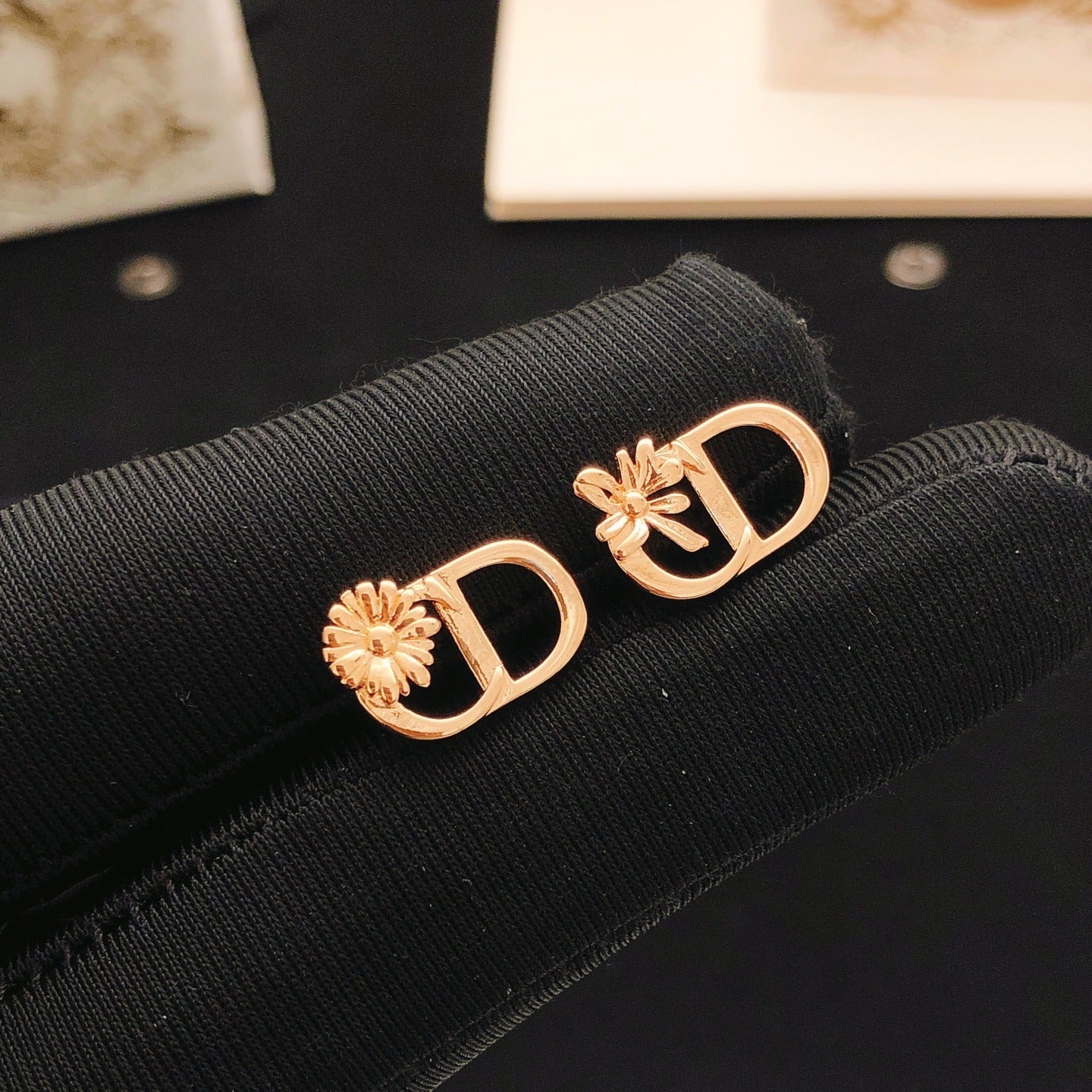 Dior Gold Brass Sunburst Earrings