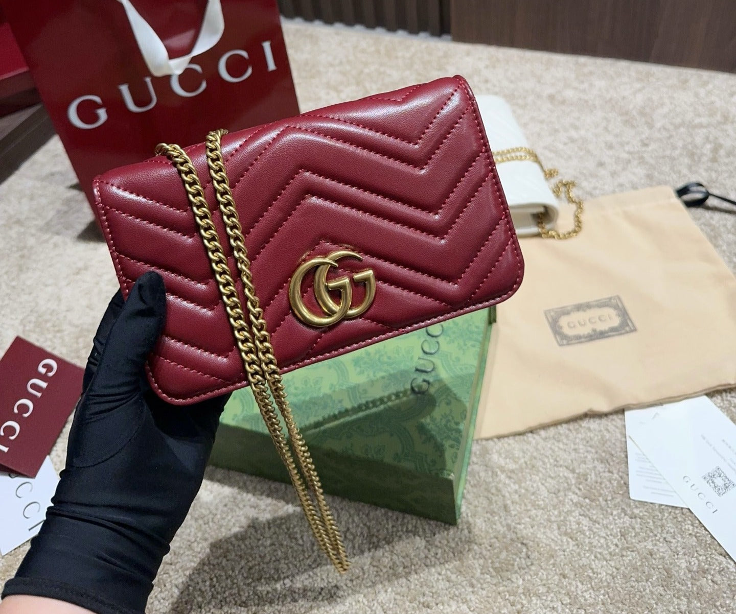 Gucci Leather GG Marmont Handbag