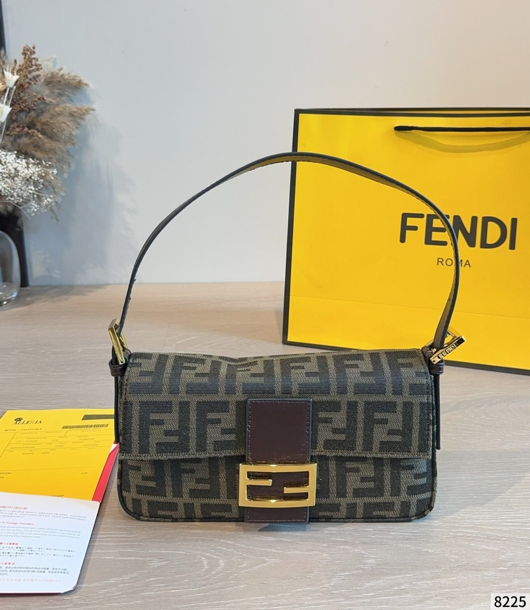 Fendi Brown Canvas Monogram Handbag