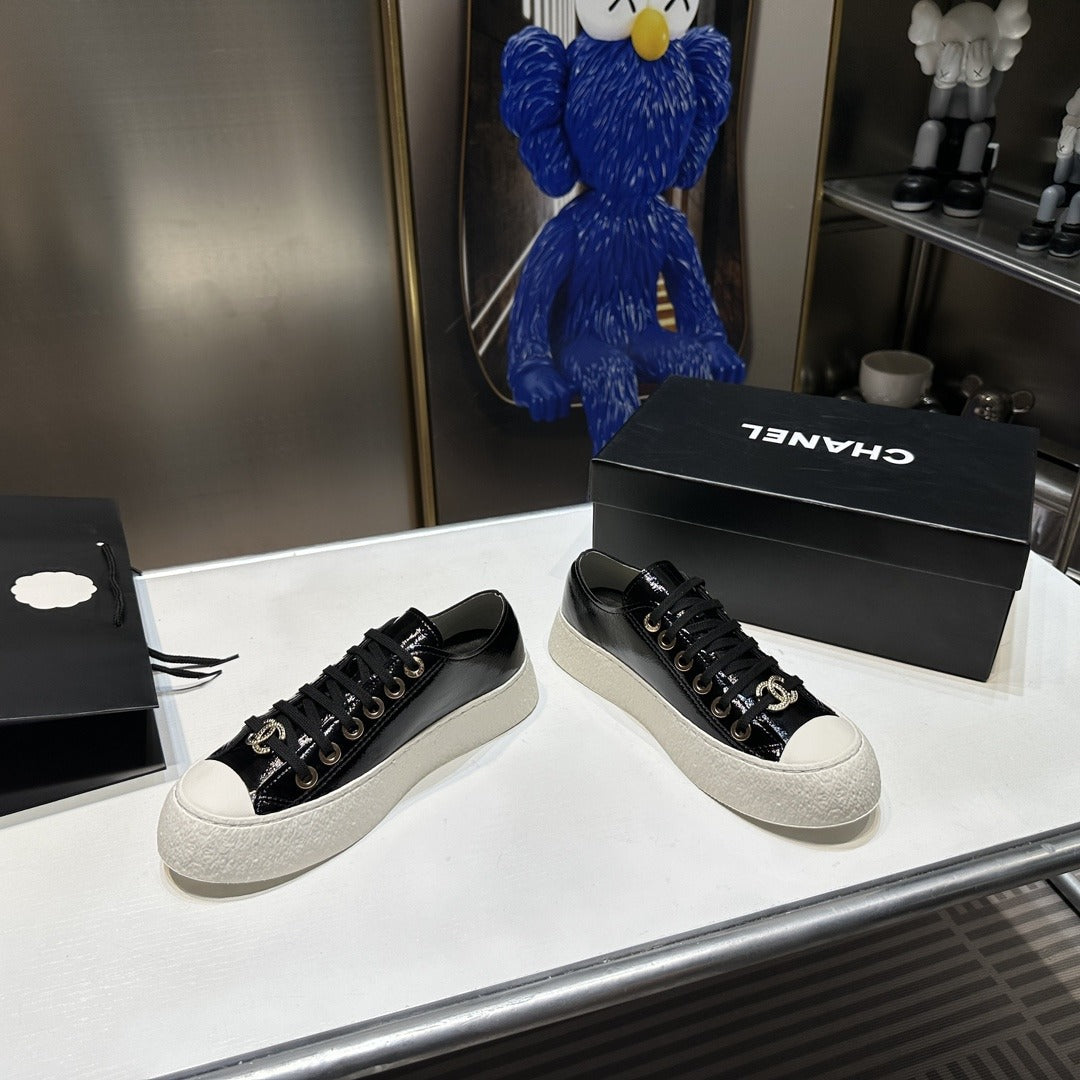 Chanel Lambskin Leather Logo Shoes