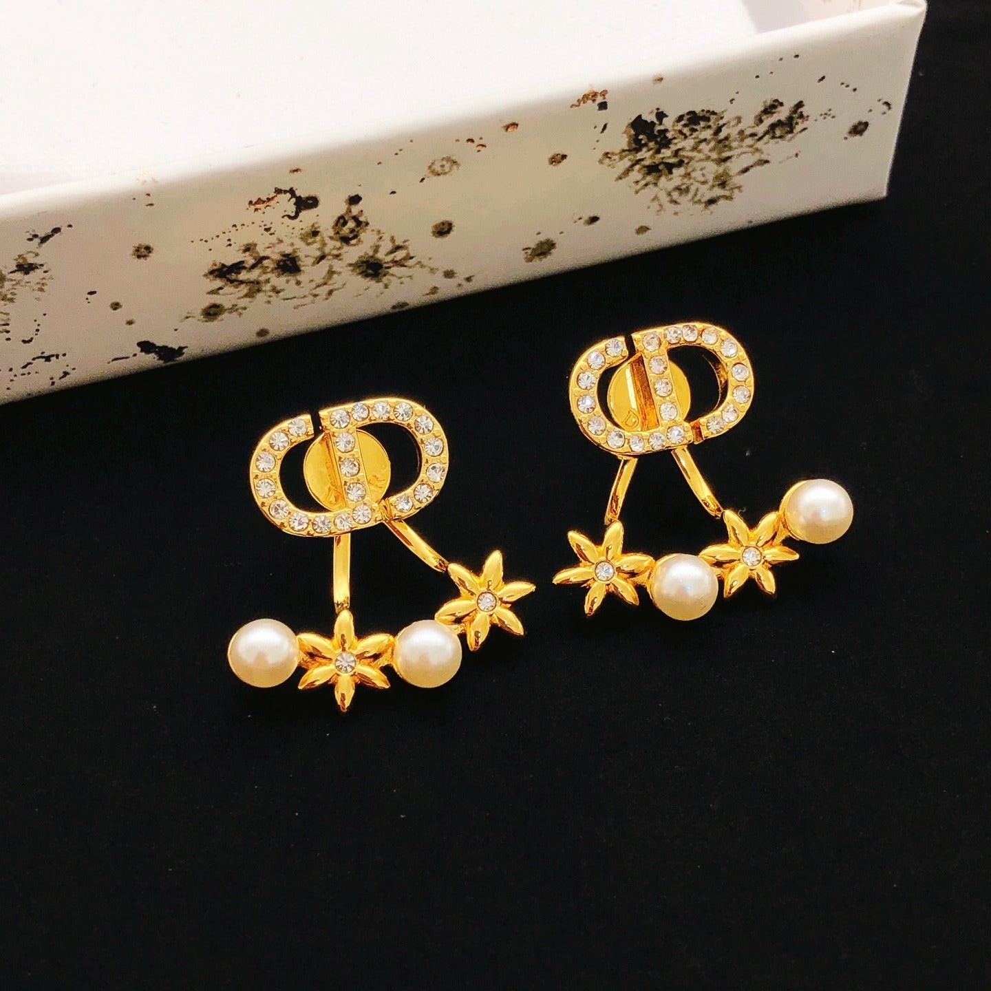 Dior Gold Brass Sunburst Earrings