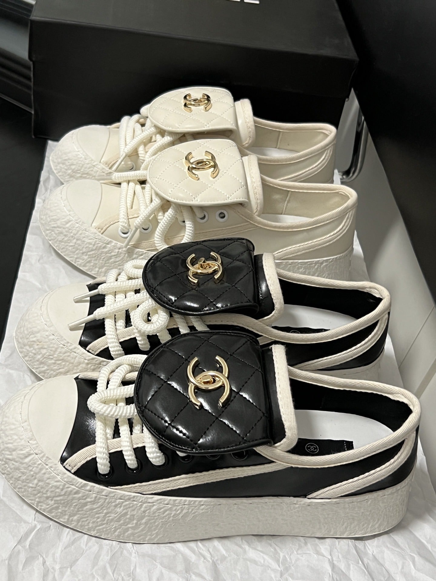 Chanel Leather Vintage-Finish Shoes