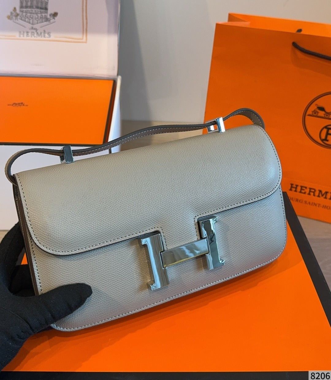 Hermes Leather Saddle Crossbody Bag