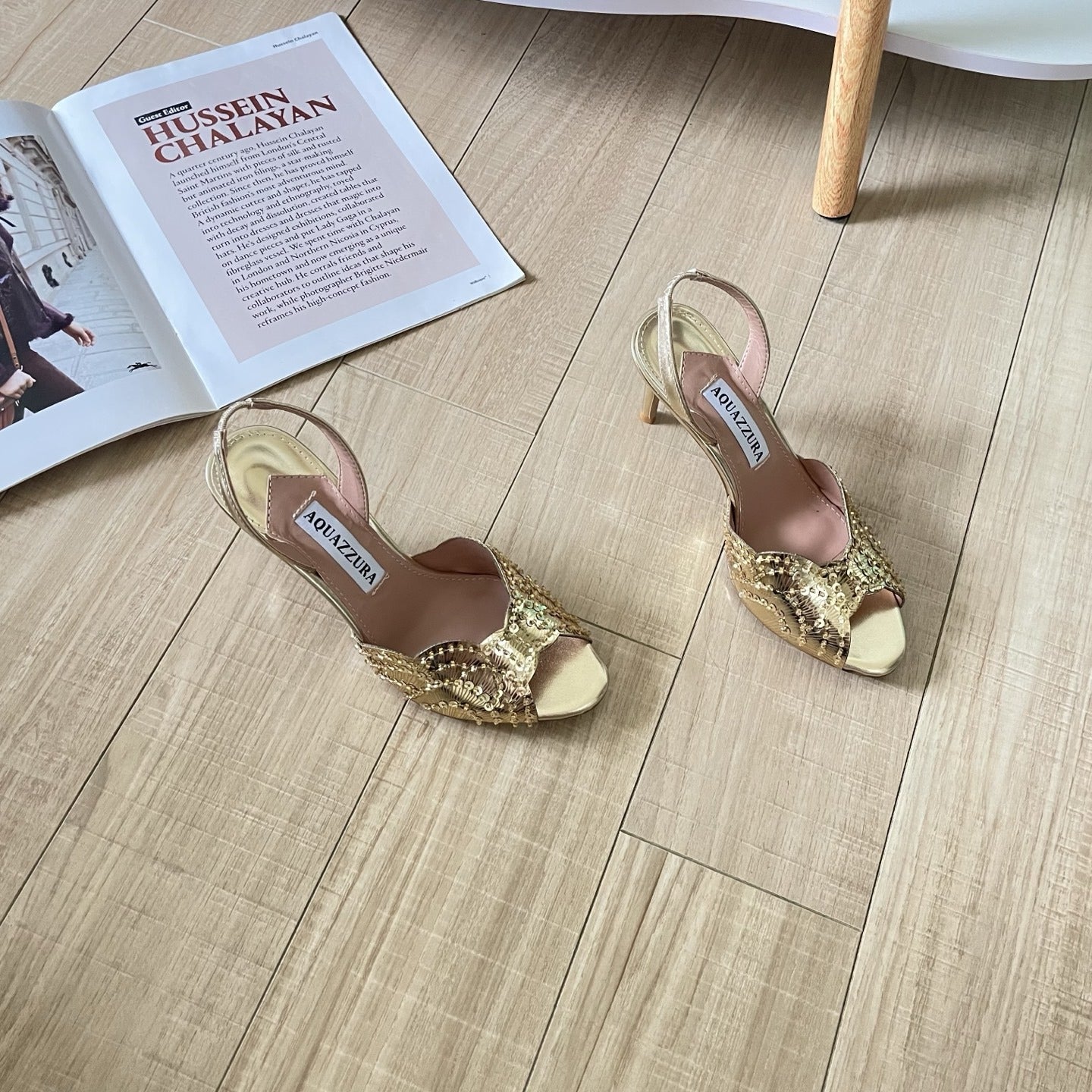 Aquazzura Lambskin Leather Crystal Sandals