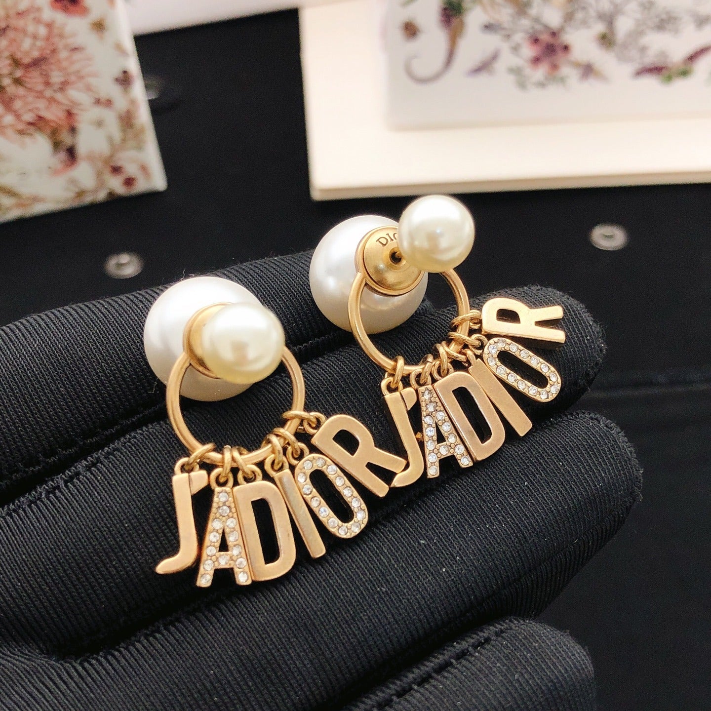 Dior Brass Logo Earrings