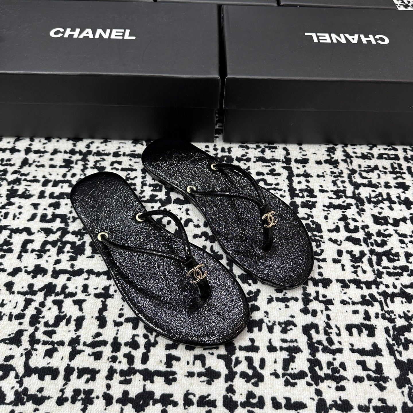 Chanel Lambskin Leather Slides