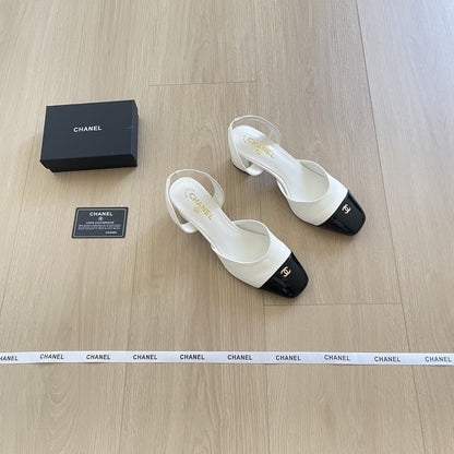 Chanel Leather Colorblock Sandals