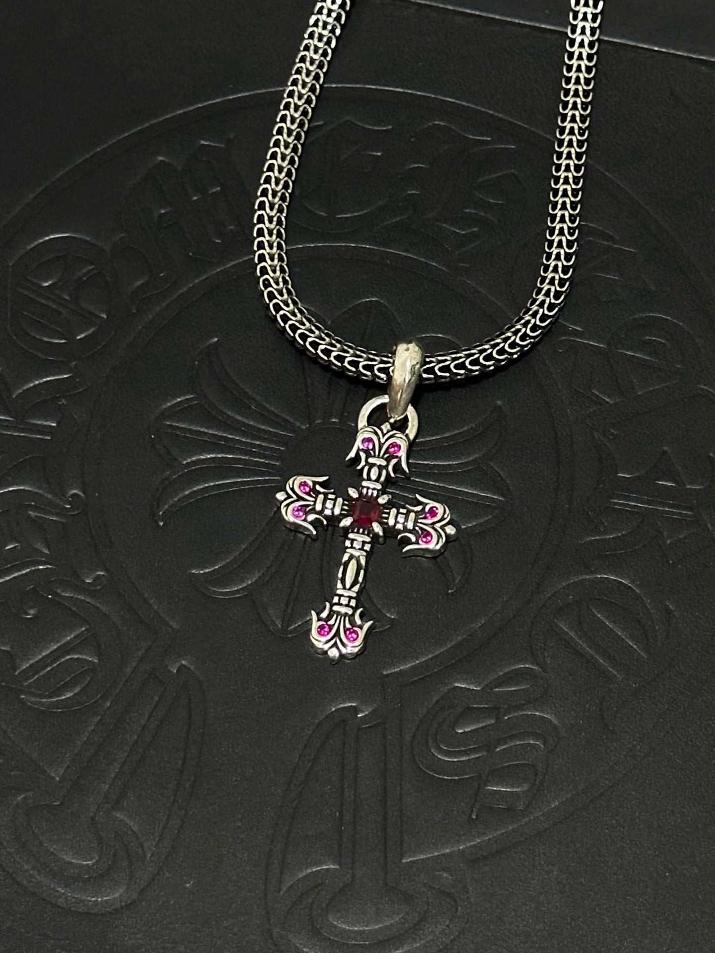 Chrome Hearts Sterling Silver Cross Necklace