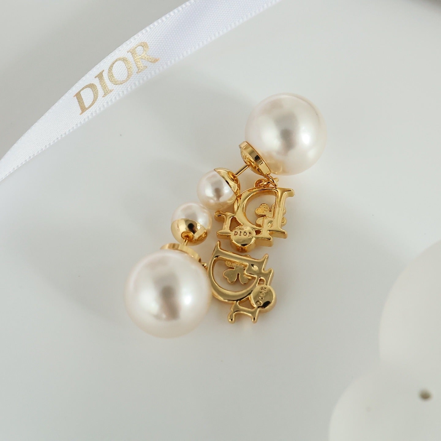 Dior Pink Pearl Earrings