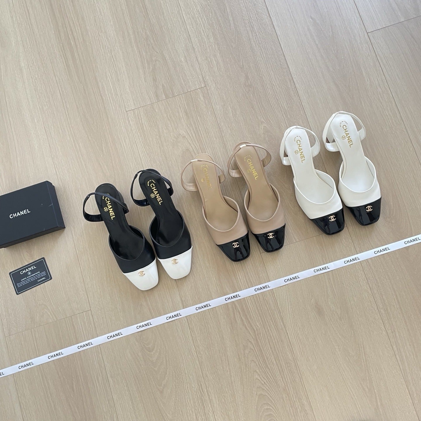 Chanel Leather Colorblock Sandals