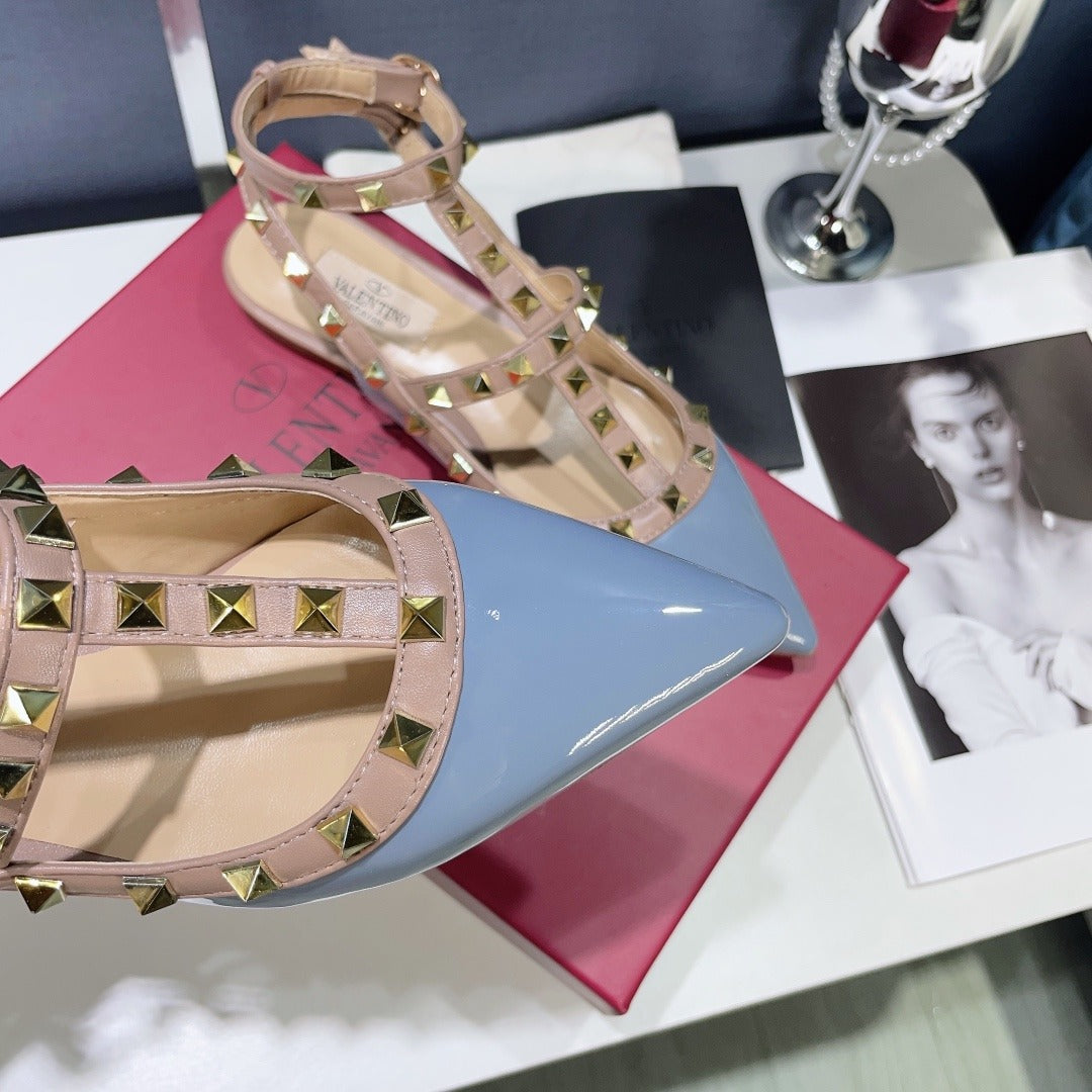 Valentino Lambskin Leather Pointed Toe Sandals