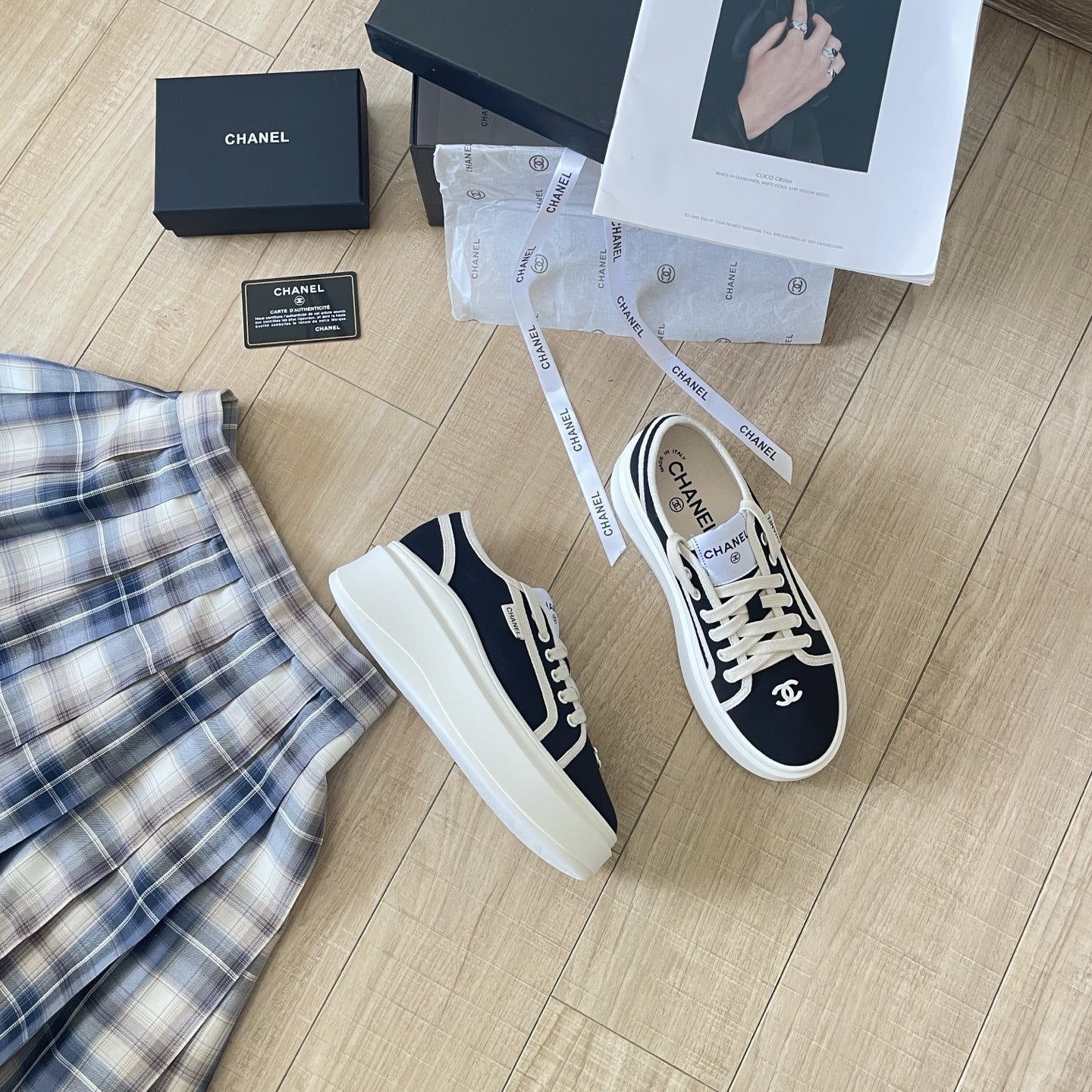 Chanel Canvas & Leather Canvas Shoes