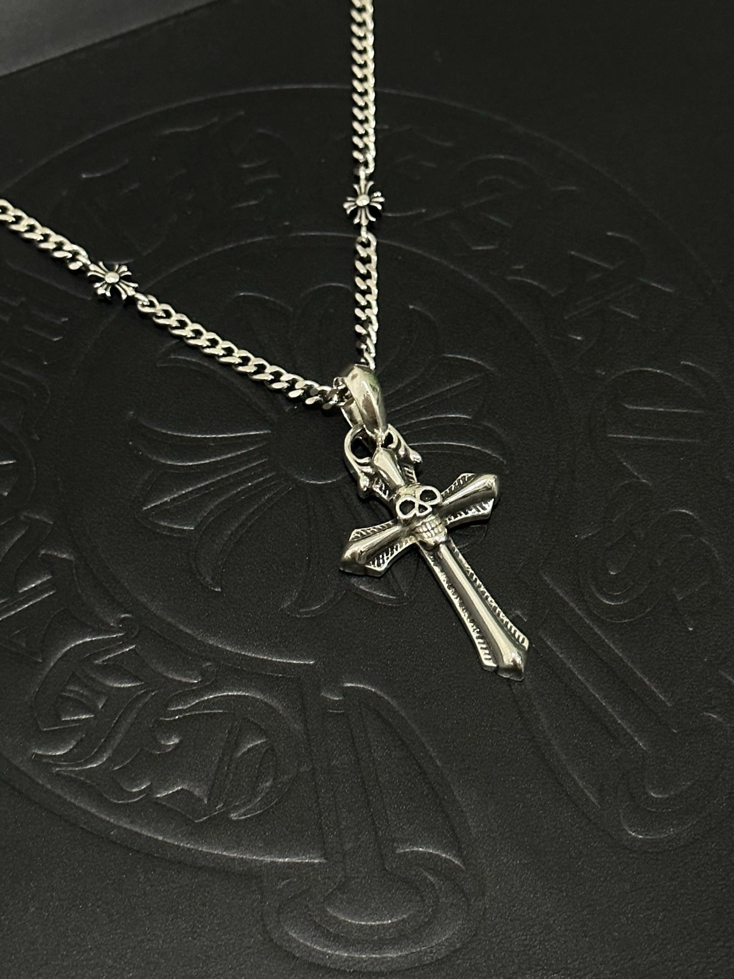 Chrome Hearts Sterling Silver Cross Necklace