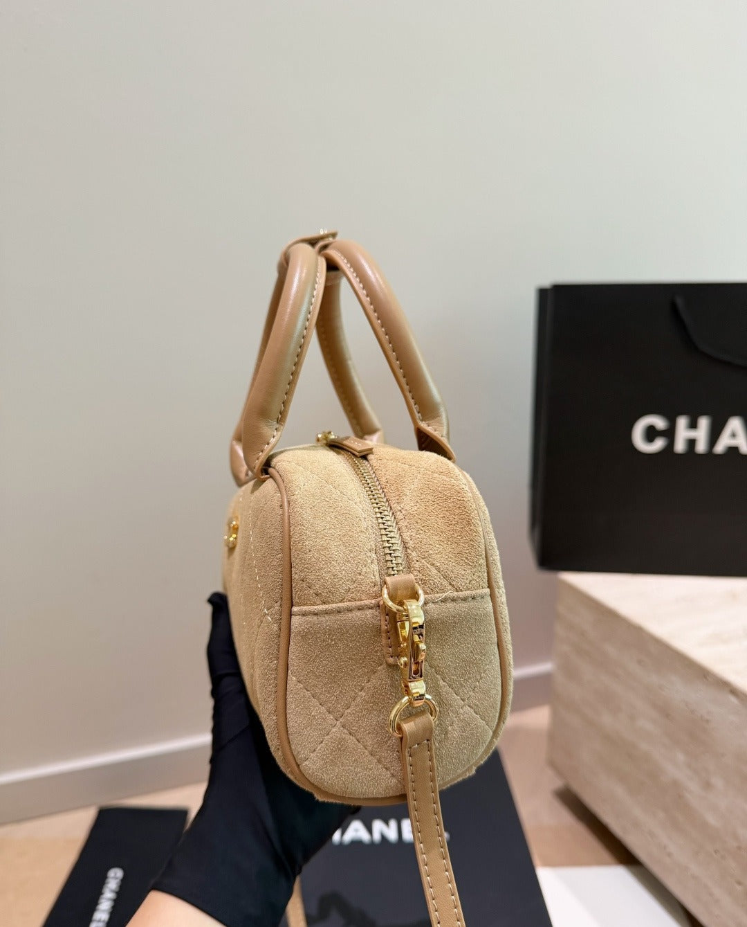 Chanel Calfskin Leather Logo Handbag