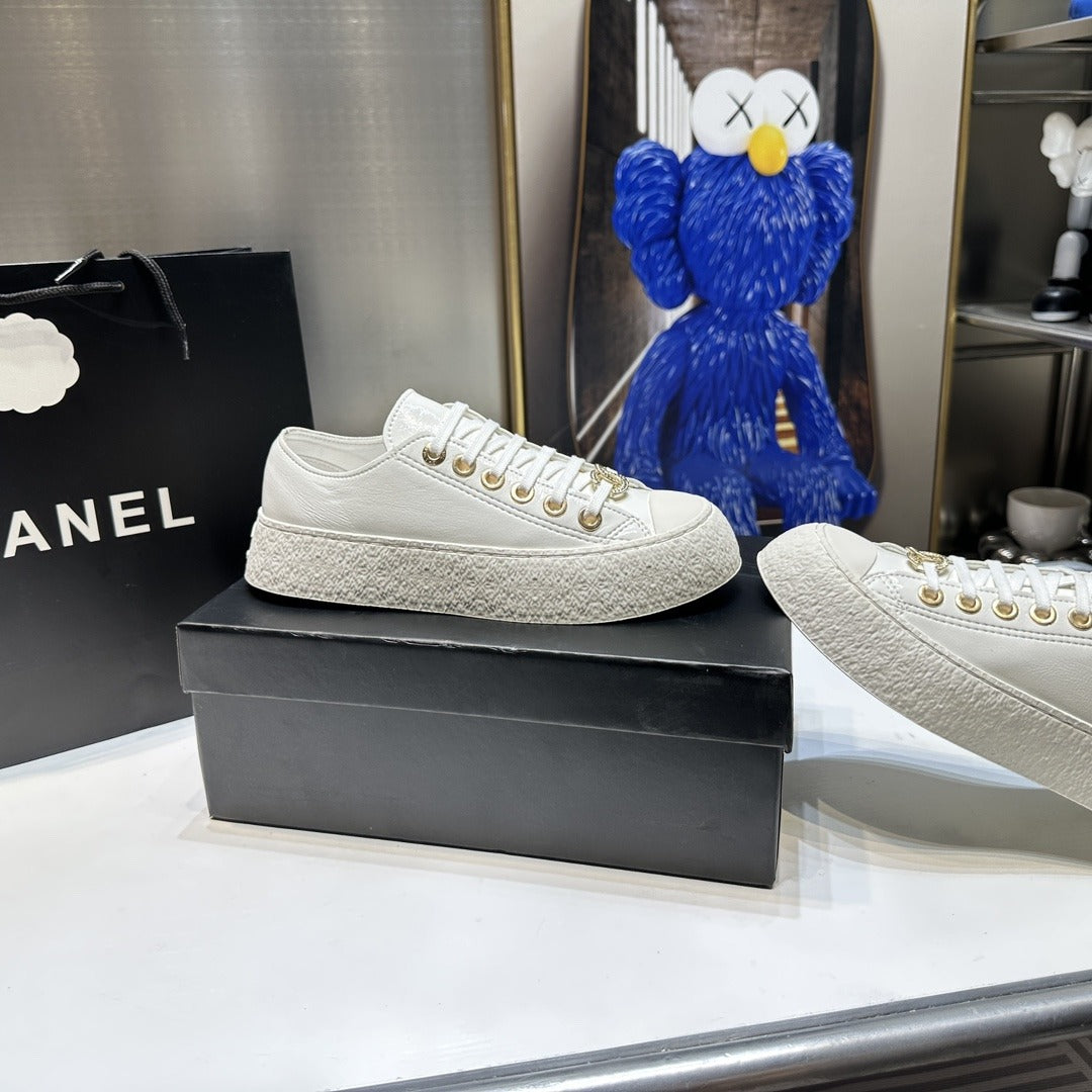 Chanel Lambskin Leather Logo Shoes