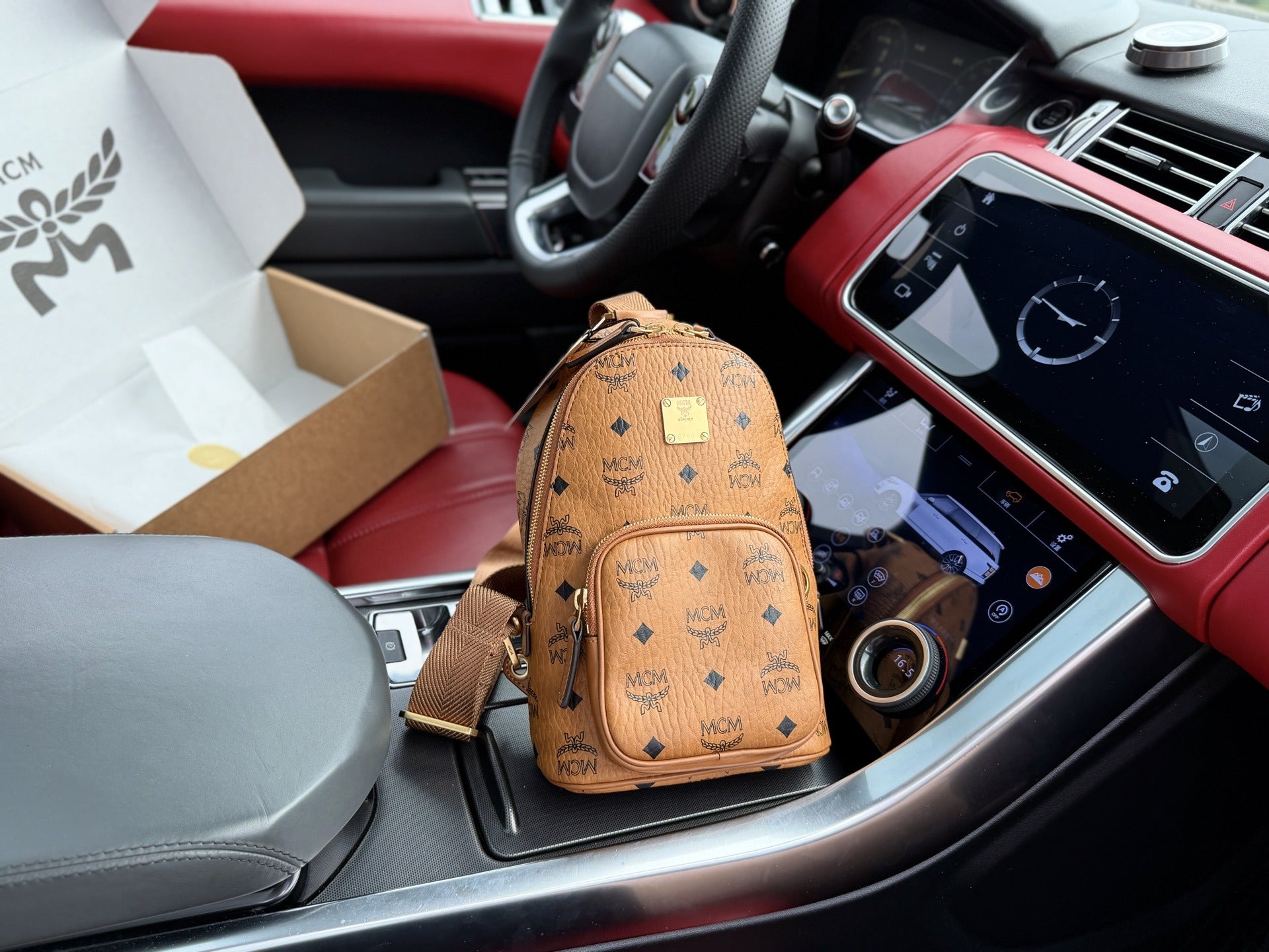 MCM Leather Logo Crossbody Bag