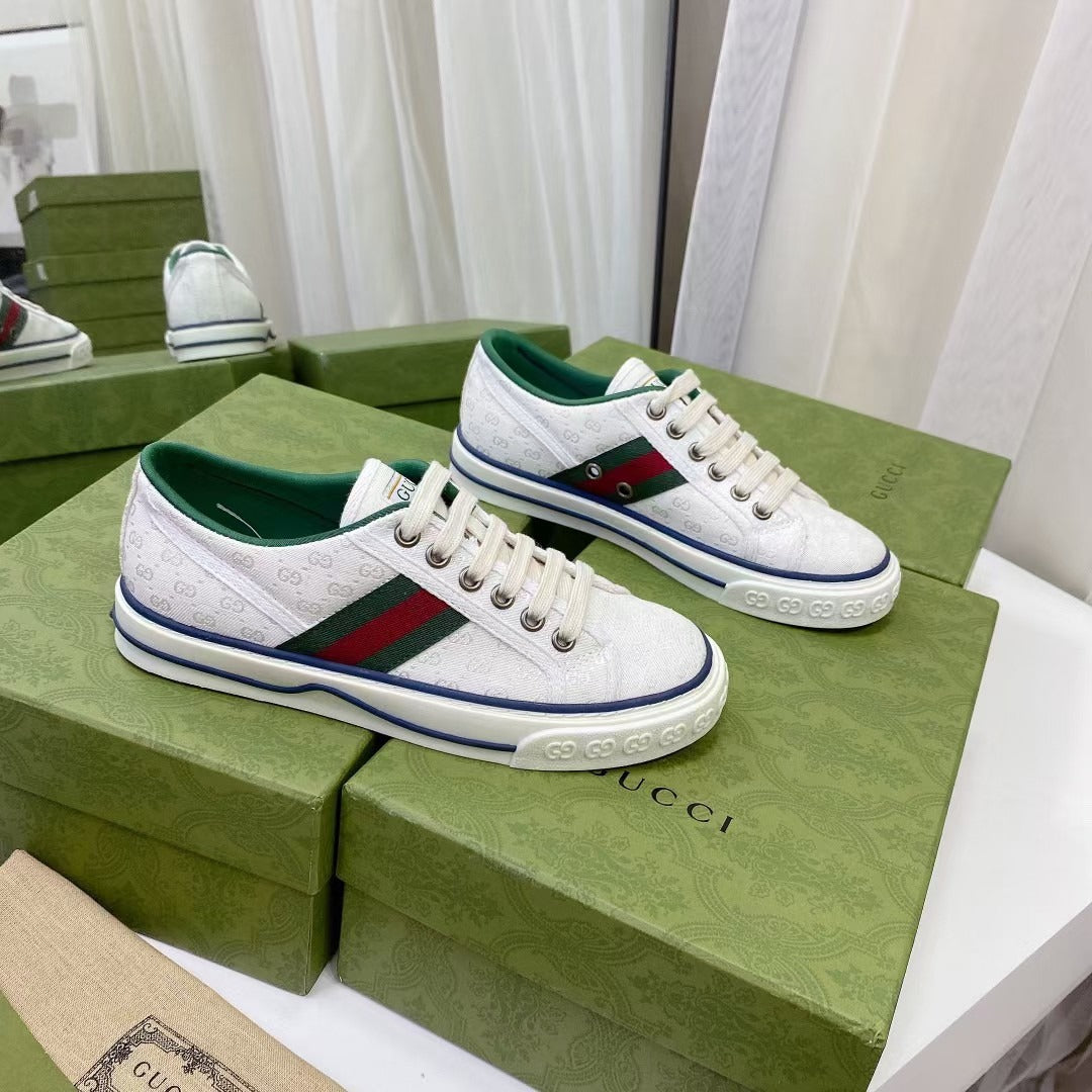 Gucci Canvas & Lambskin Leather Canvas Shoes