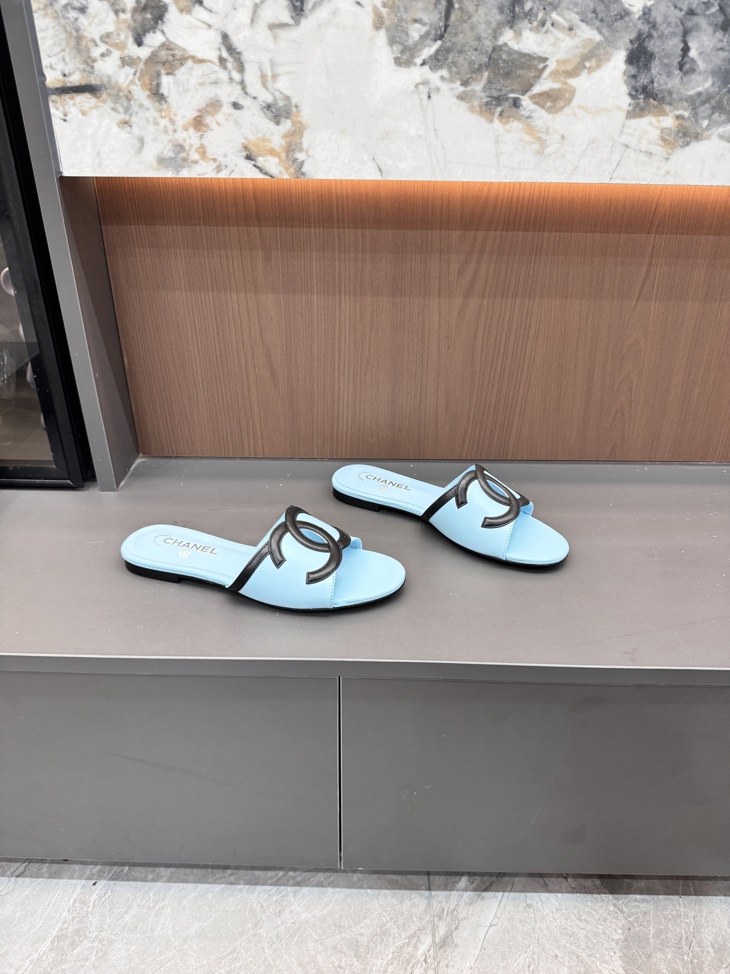 Chanel Lambskin Leather Openwork Slides