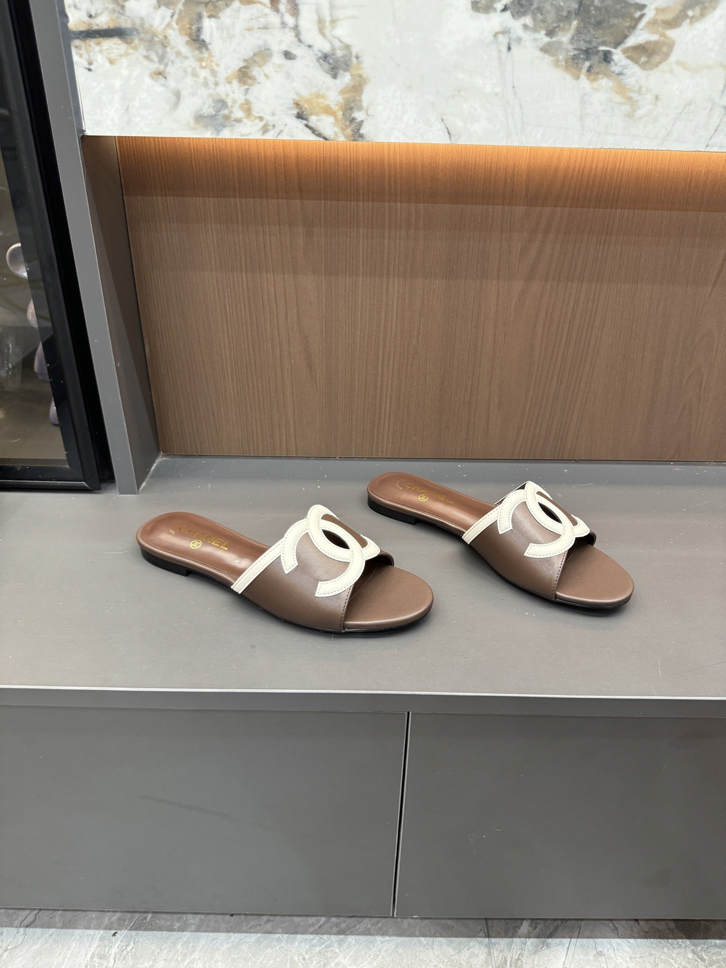 Chanel Lambskin Leather Openwork Slides