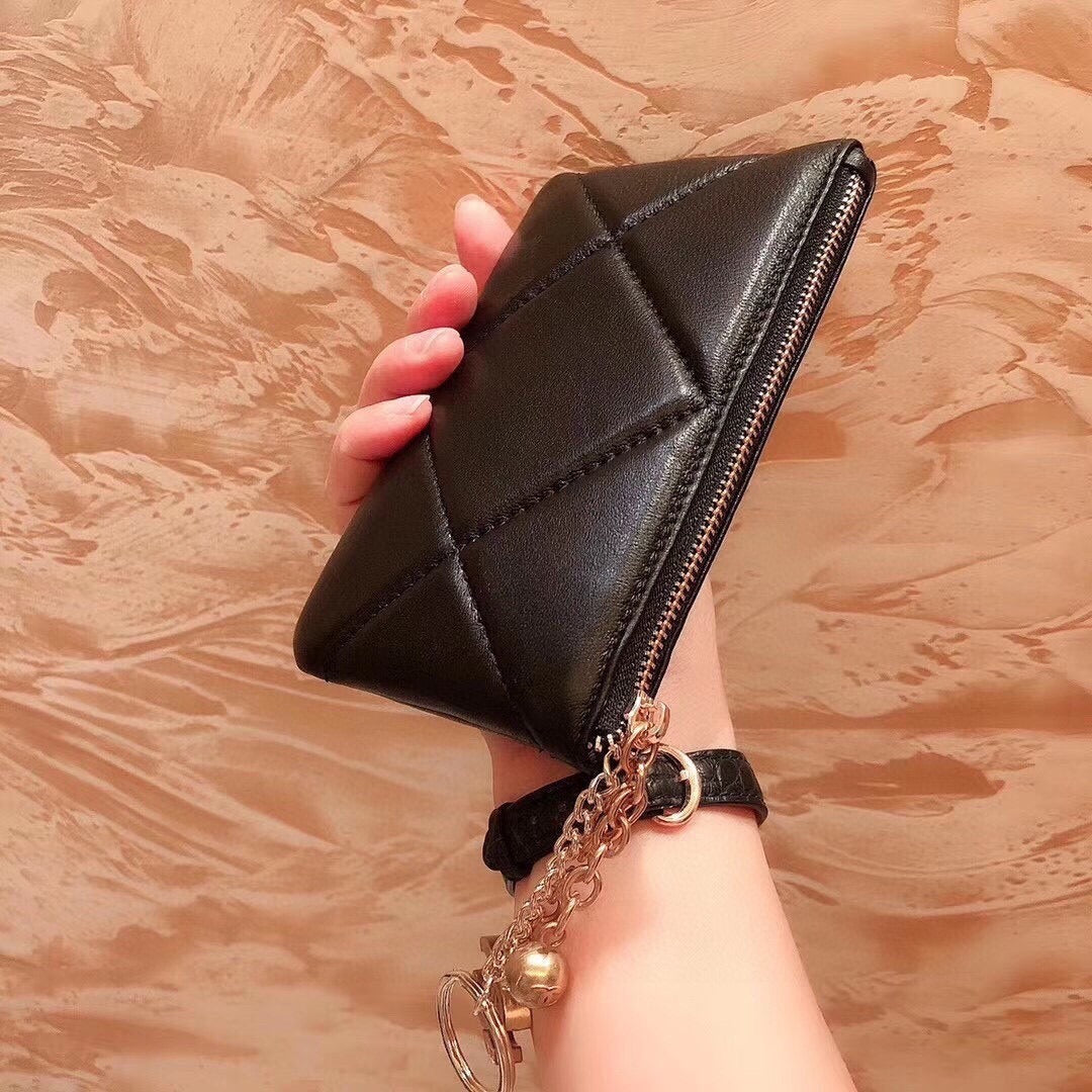 Chanel Black Lambskin Leather Wallet