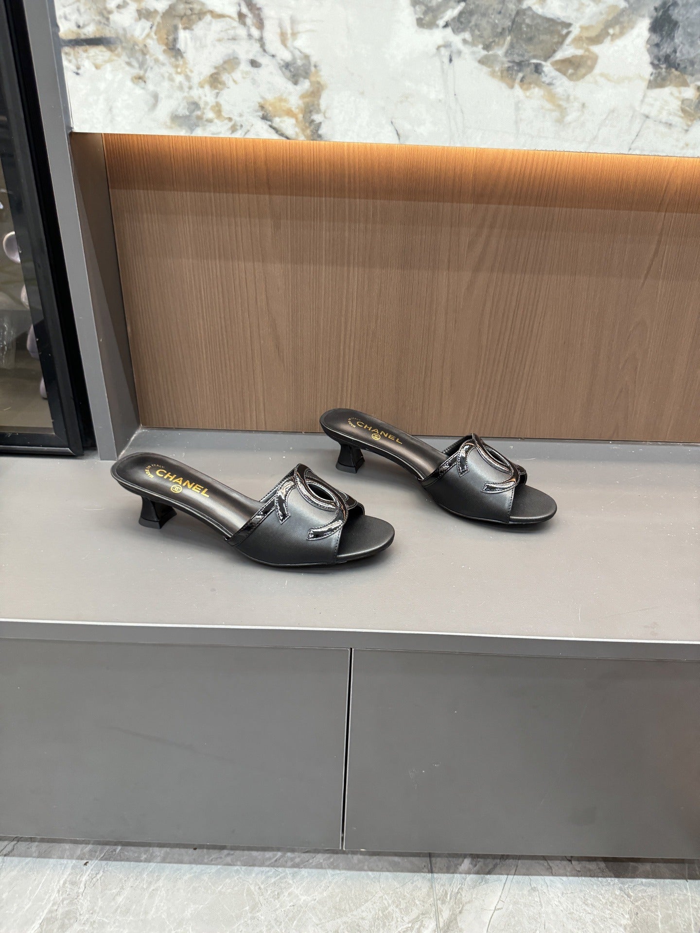 Chanel Lambskin Leather Openwork Slides