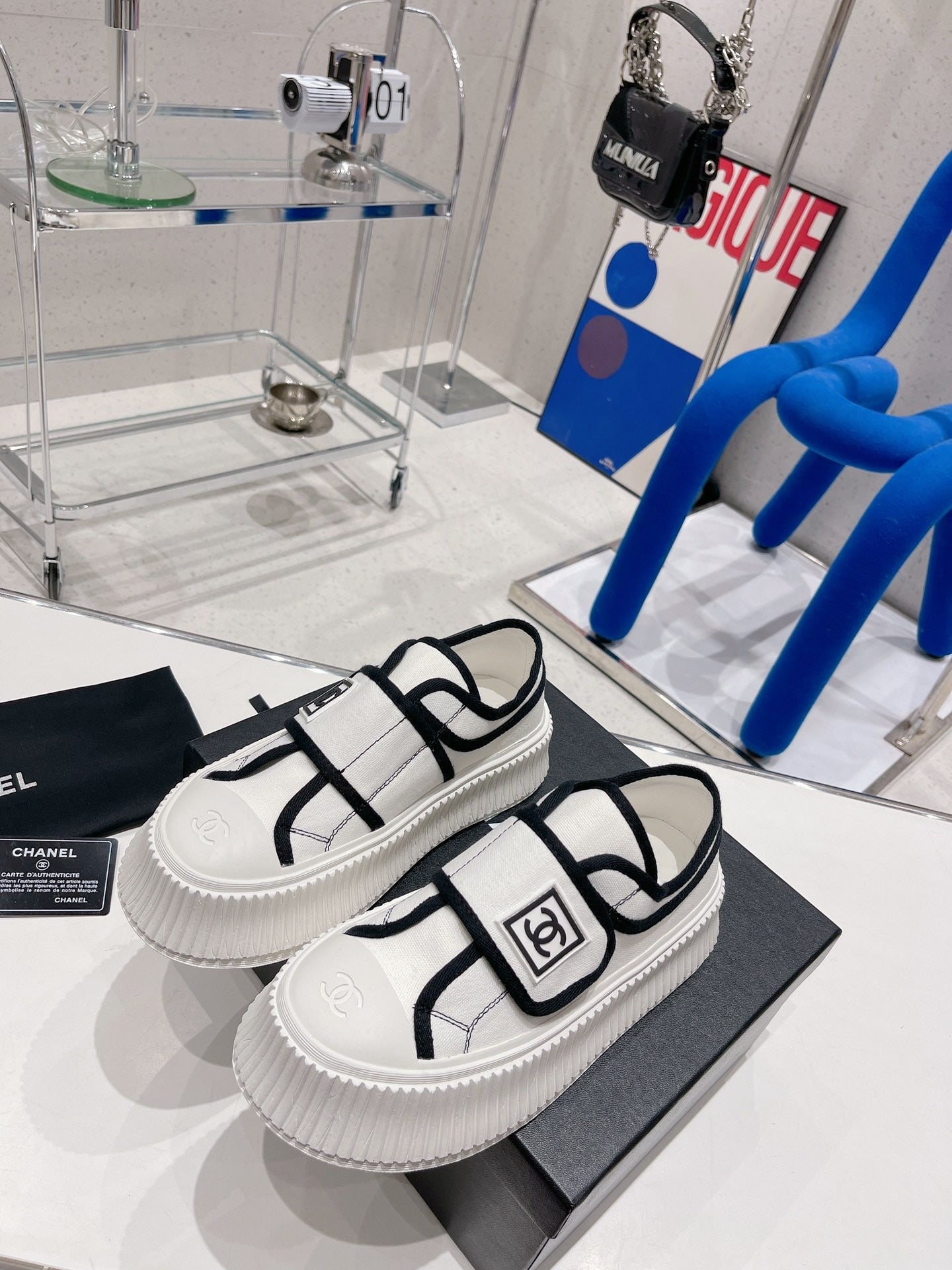 Chanel Canvas & Leather Vintage-Finish Canvas Shoes