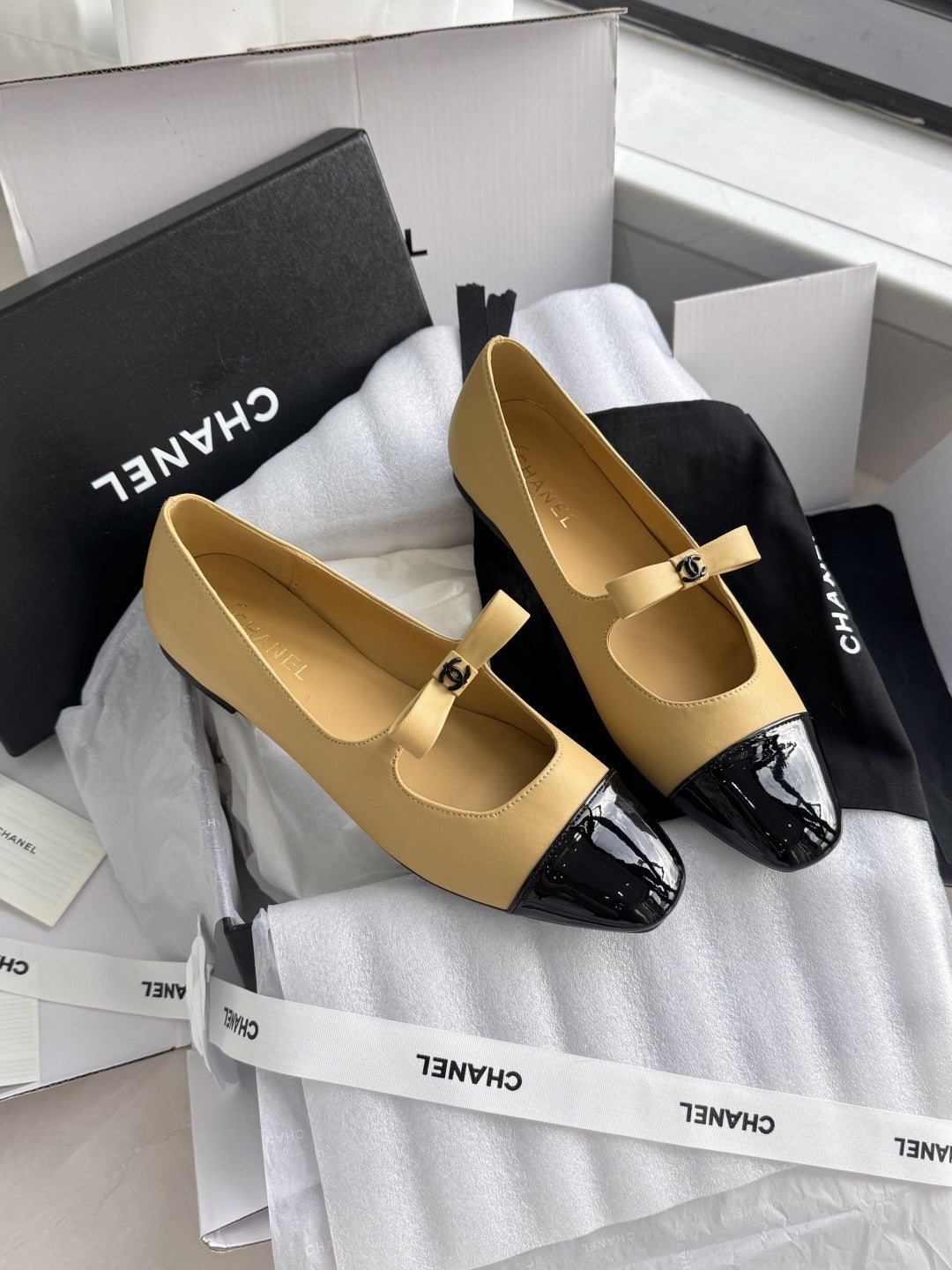 Chanel Patent Leather Bow Shoes