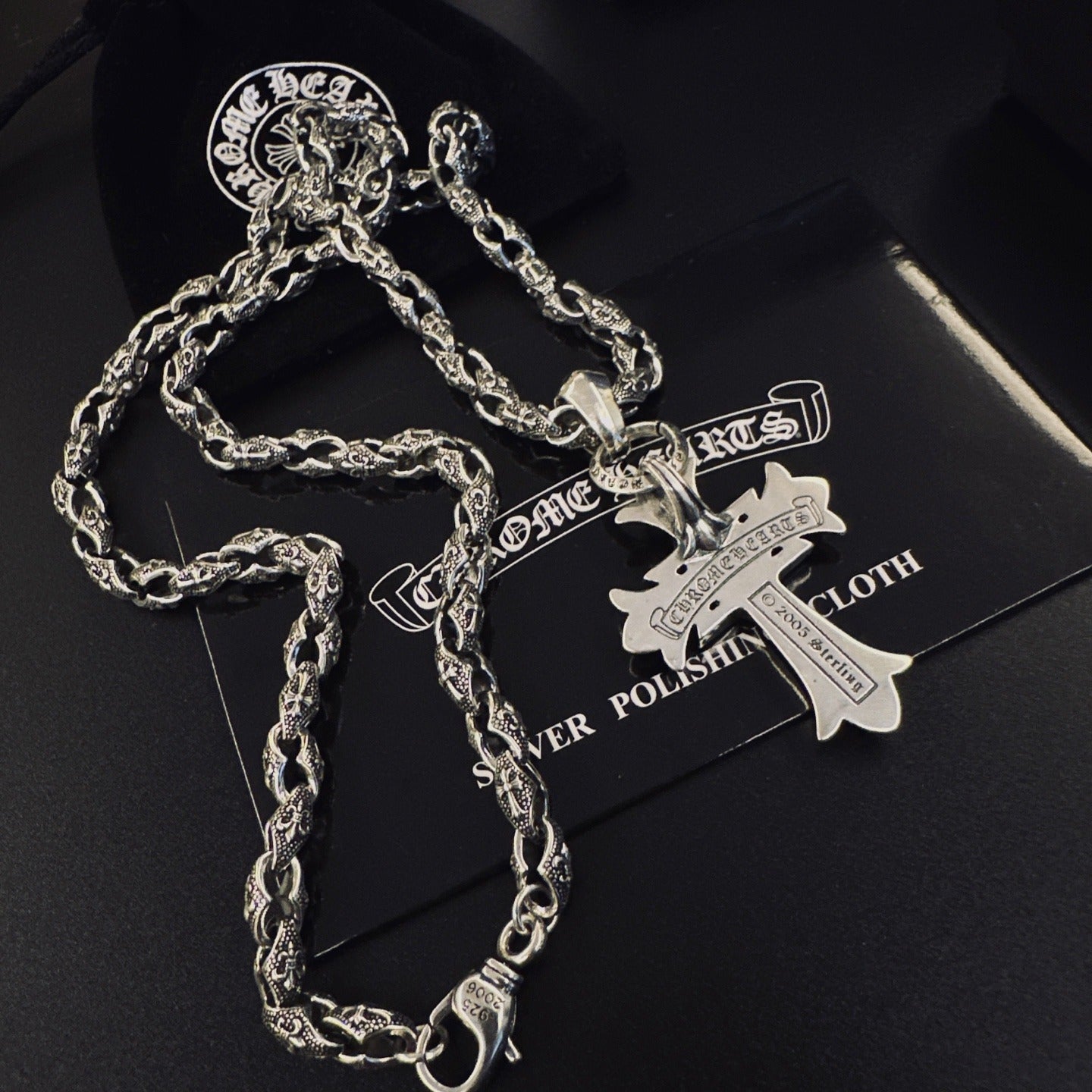 Chrome Hearts Sterling Silver Cross Necklace