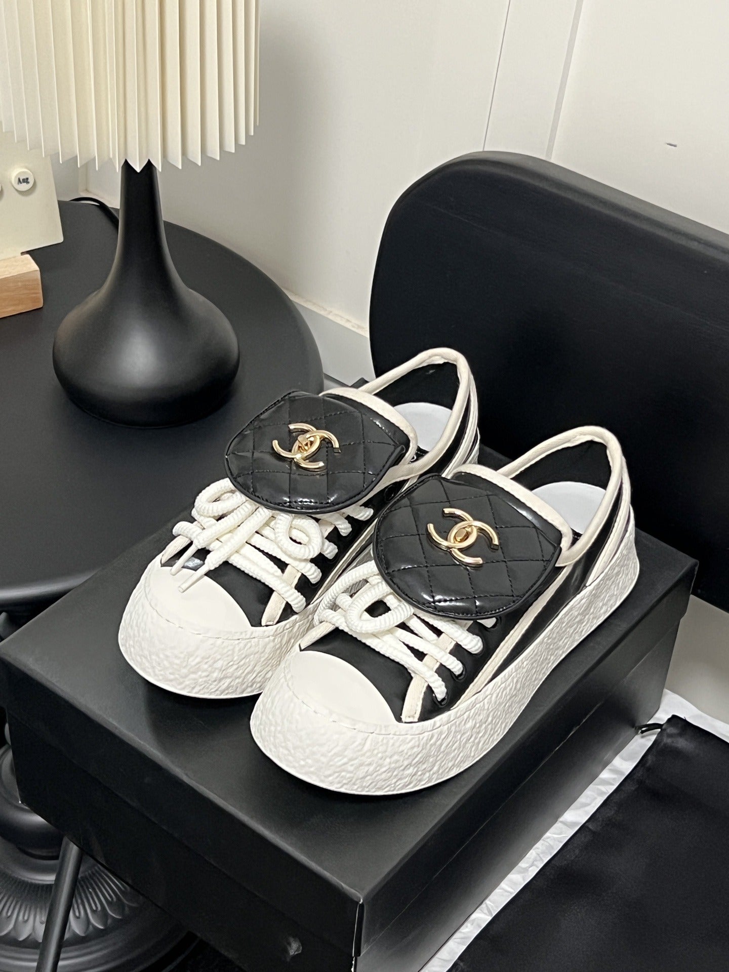 Chanel Leather Vintage-Finish Shoes