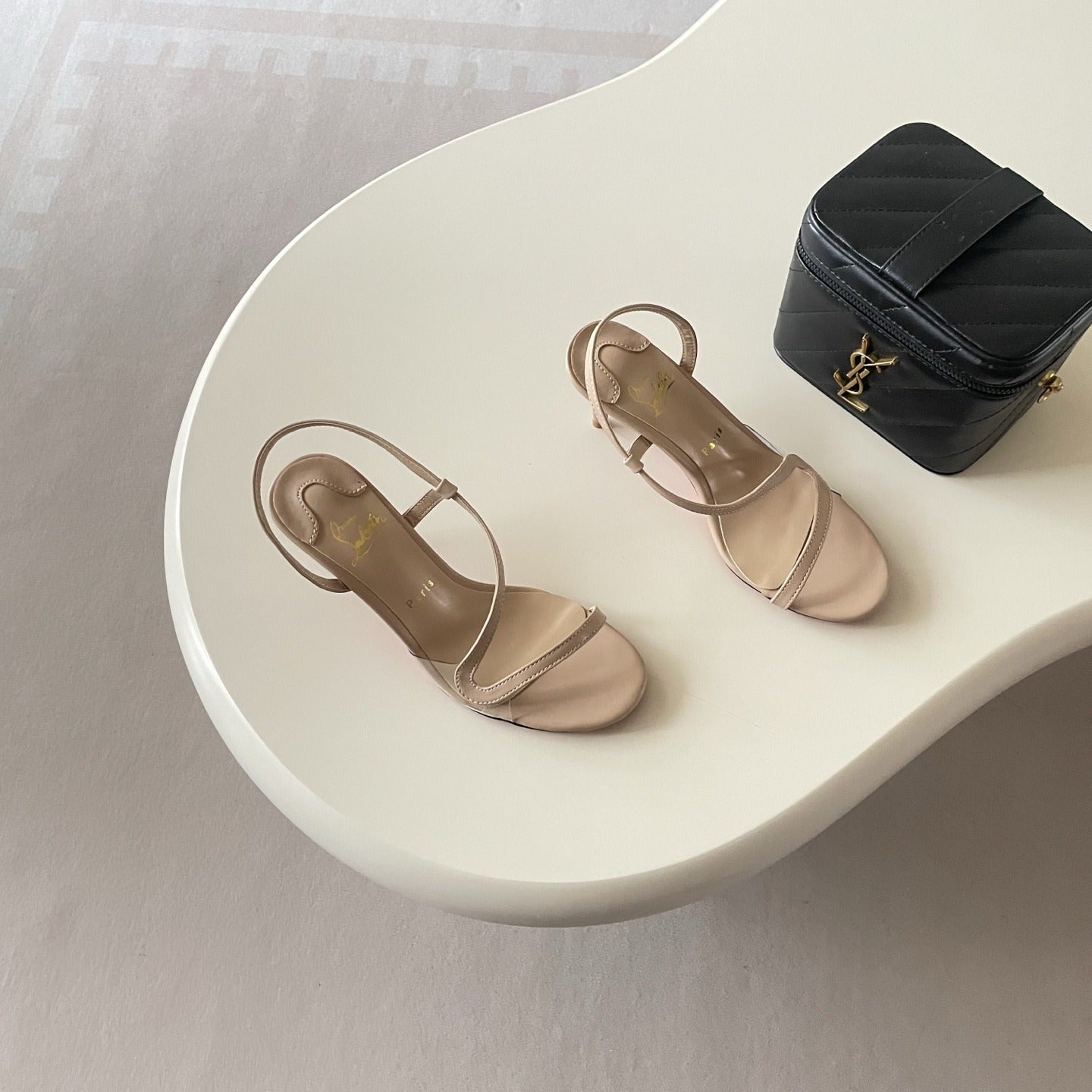 Christian Louboutin Patent Leather & Lambskin Leather Sandals
