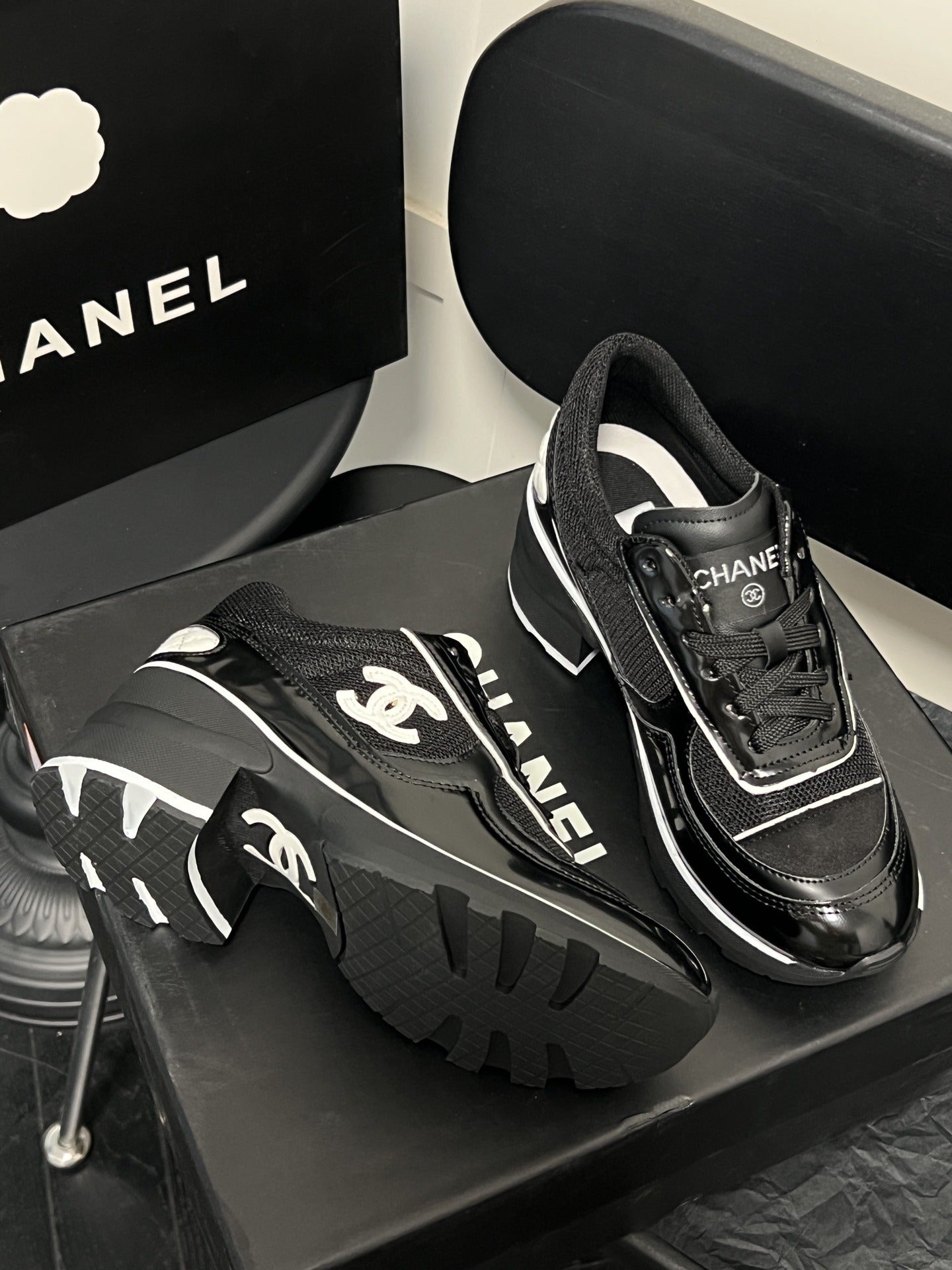 Chanel Logo Sneakers