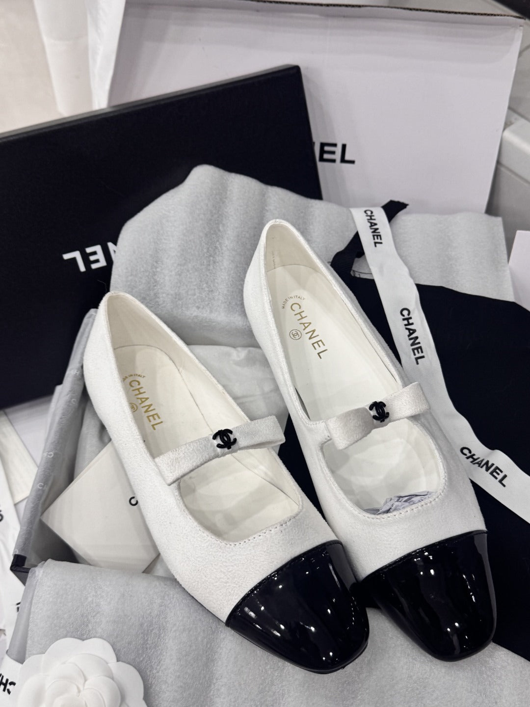 Chanel Patent Leather Bow Shoes