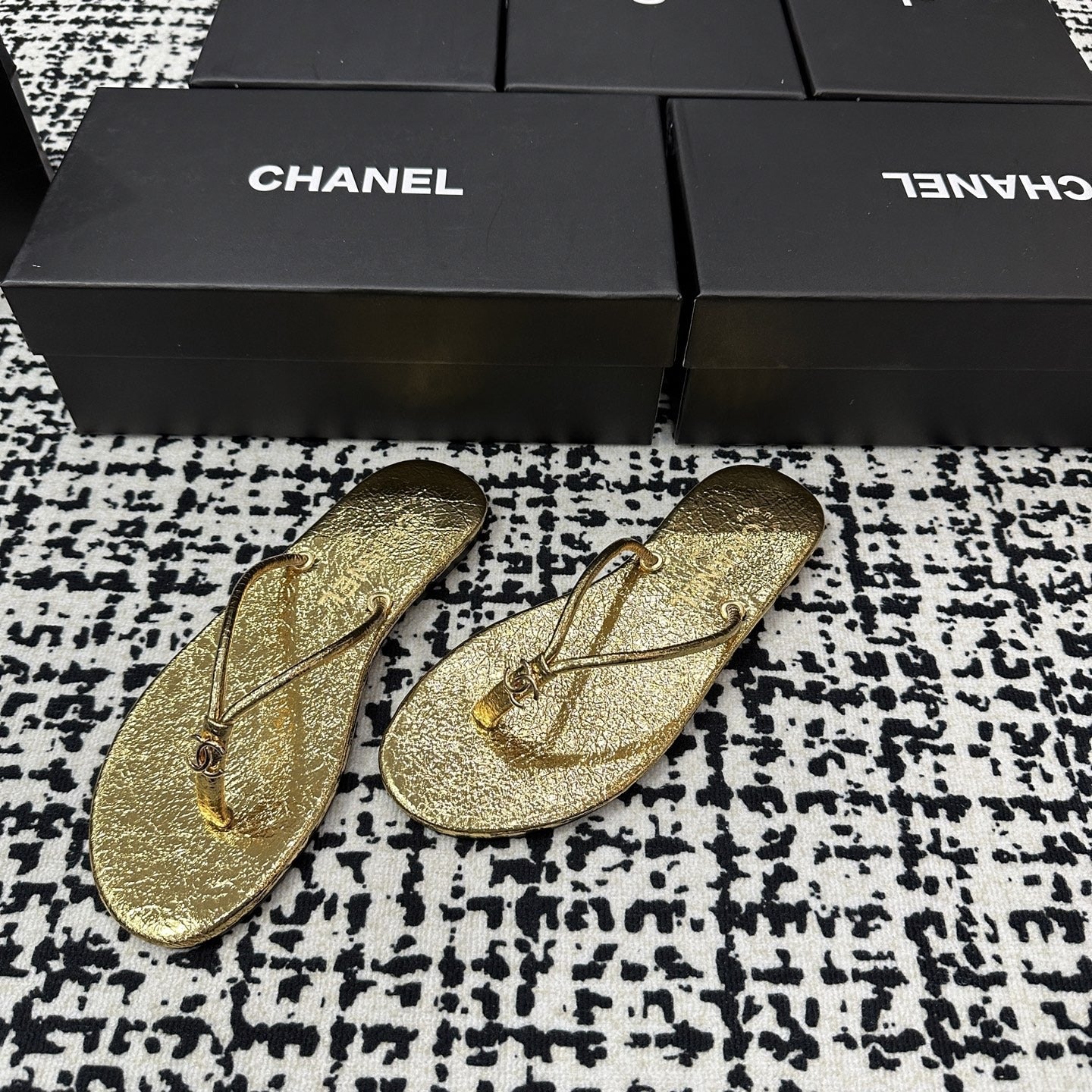 Chanel Lambskin Leather Slides