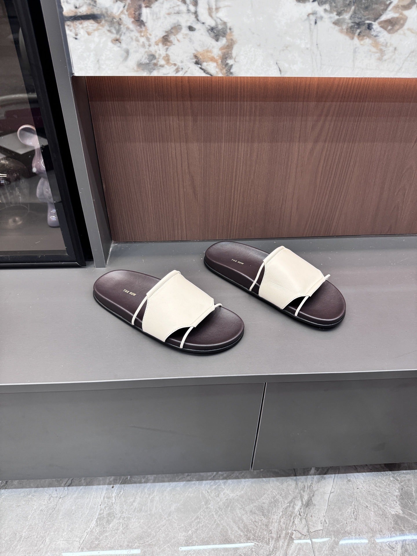 The Row Lambskin Leather Slides