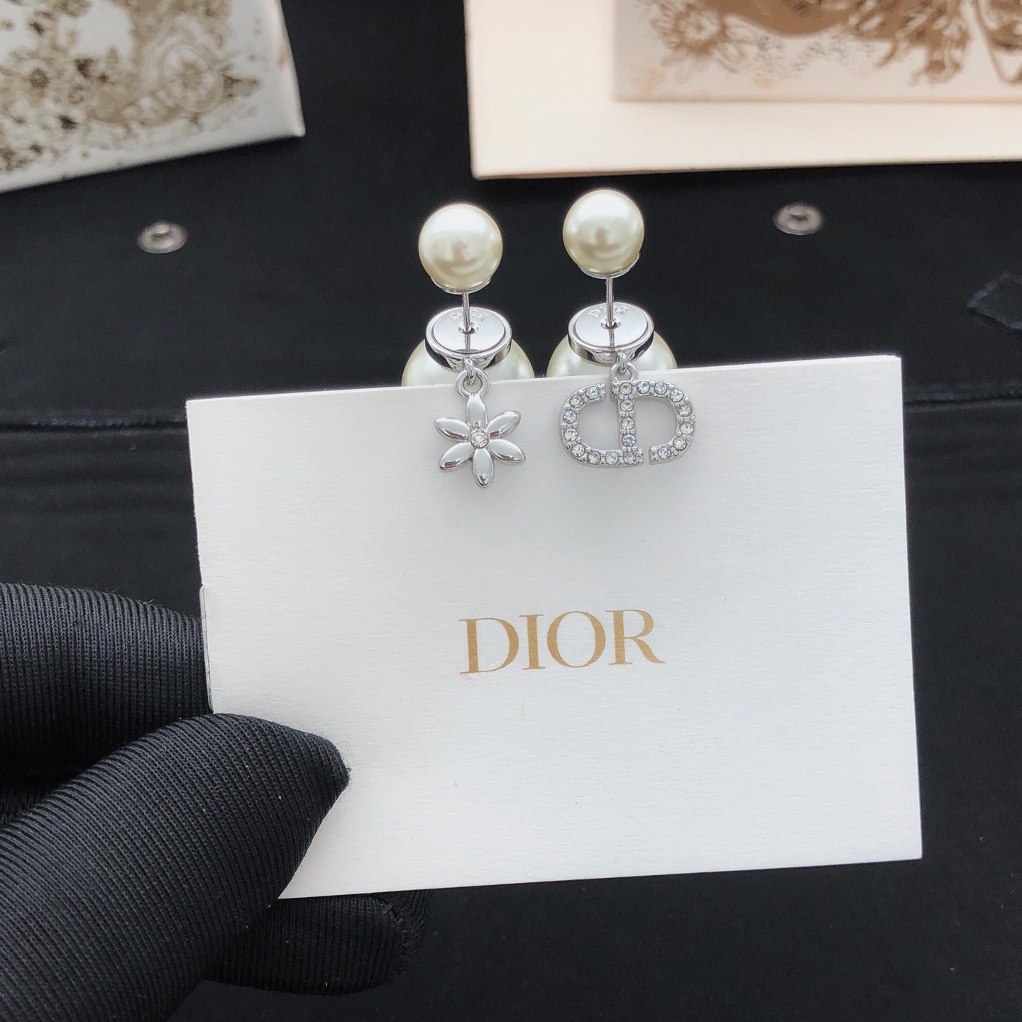 Dior Brass Floral Earrings