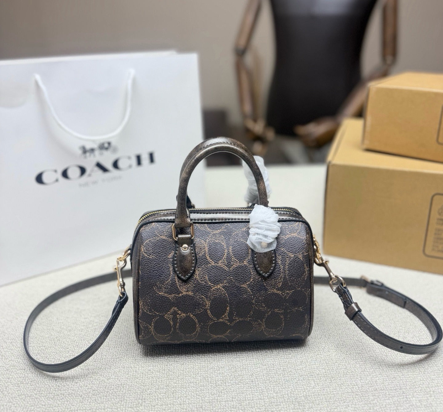 Coach Canvas & Leather Vintage-Finish Crossbody Bag