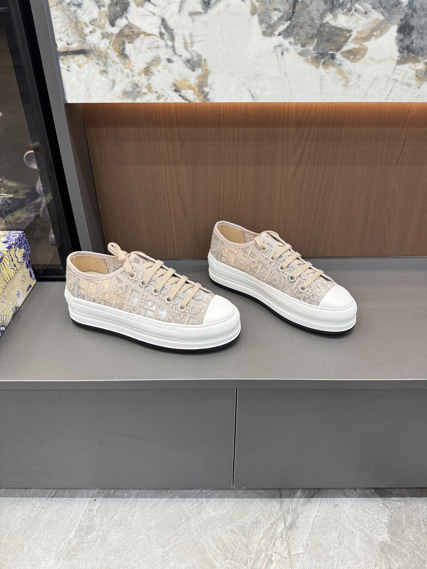 Dior Women Cotton & Lambskin Leather Embroidered Shoes