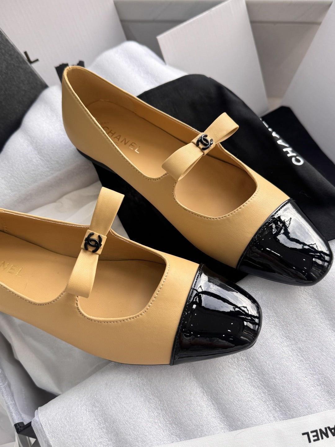 Chanel Patent Leather Bow Shoes