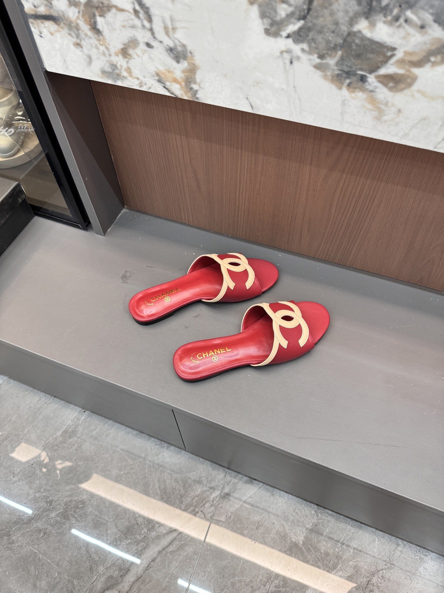 Chanel Lambskin Leather Openwork Slides