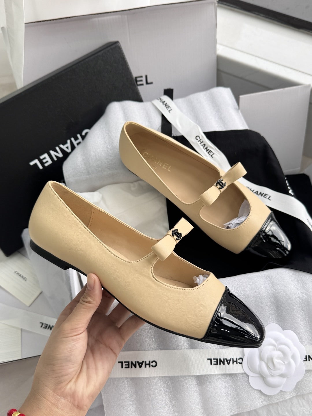 Chanel Patent Leather Bow Shoes