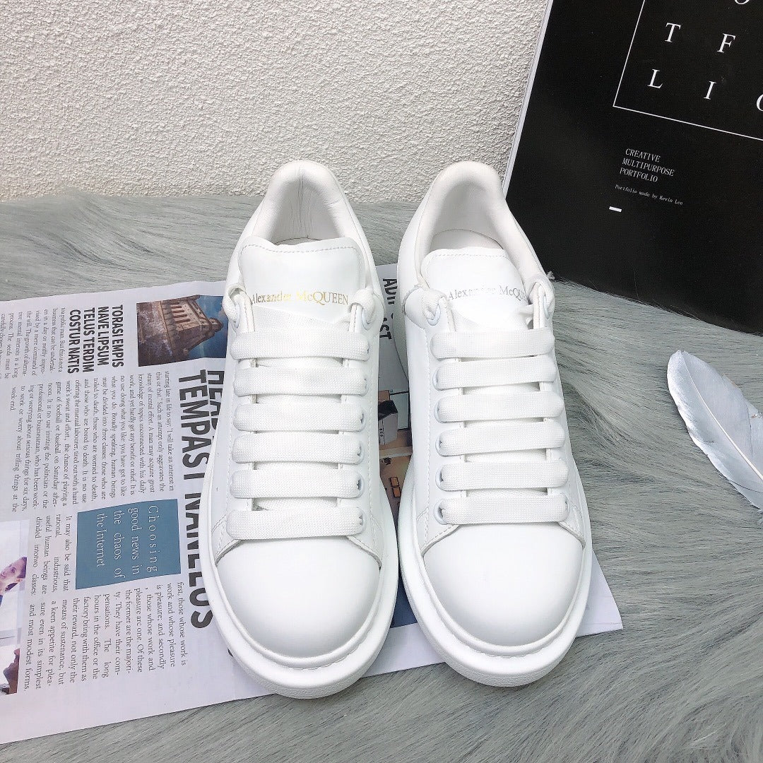 Alexander McQueen Lambskin Leather Logo Sneakers