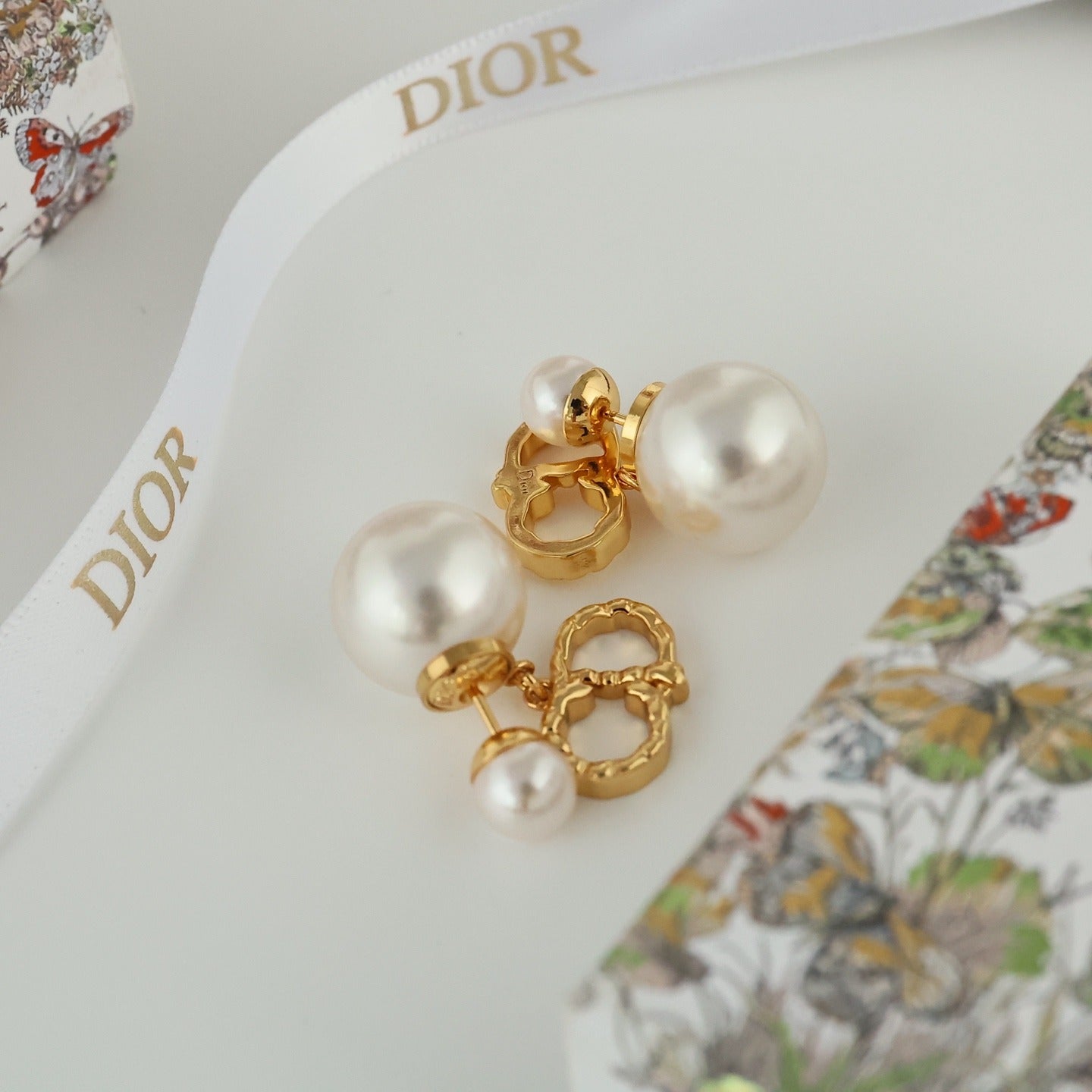 Dior Gold Pearl Earrings