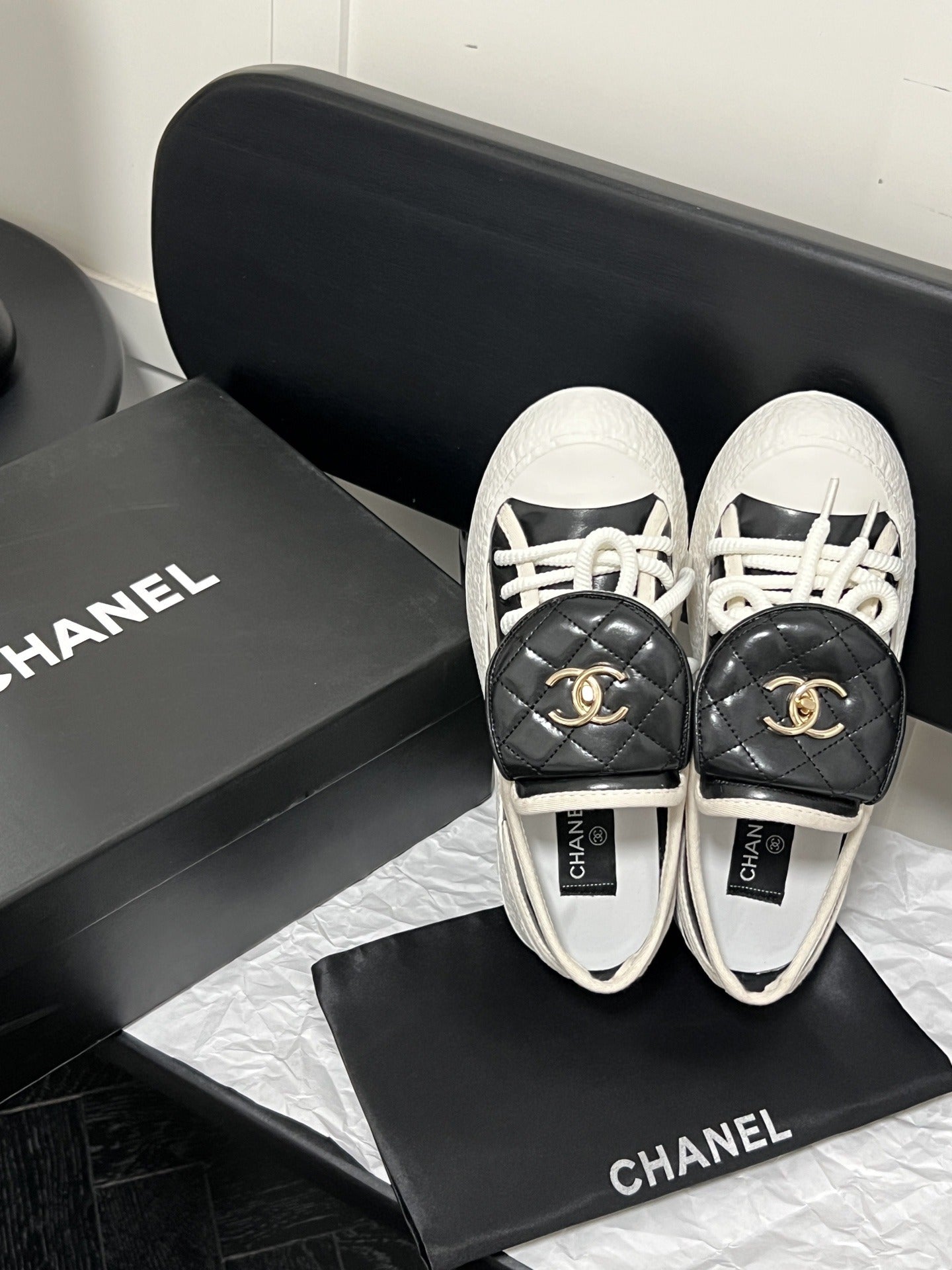 Chanel Leather Vintage-Finish Shoes
