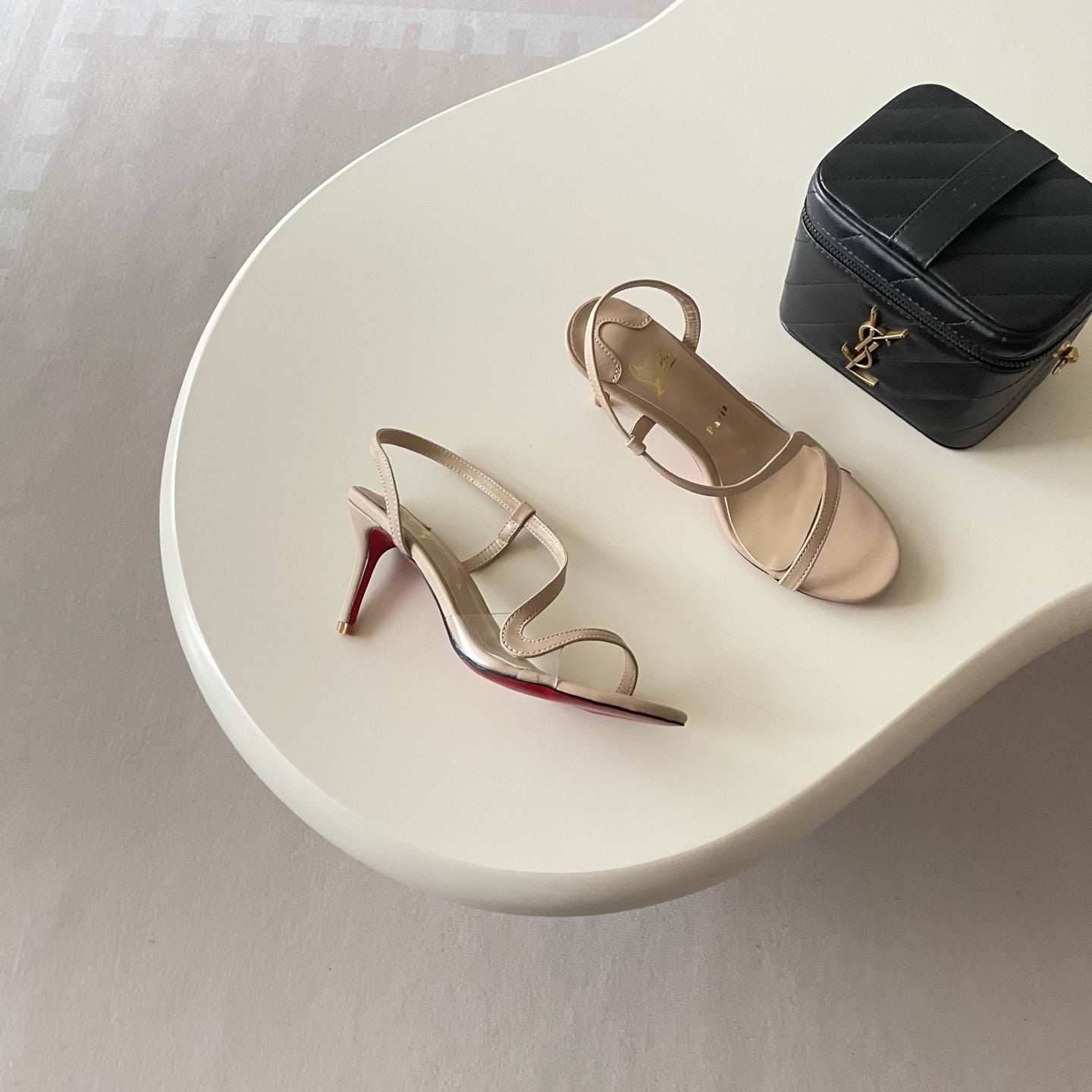Christian Louboutin Patent Leather & Lambskin Leather Sandals