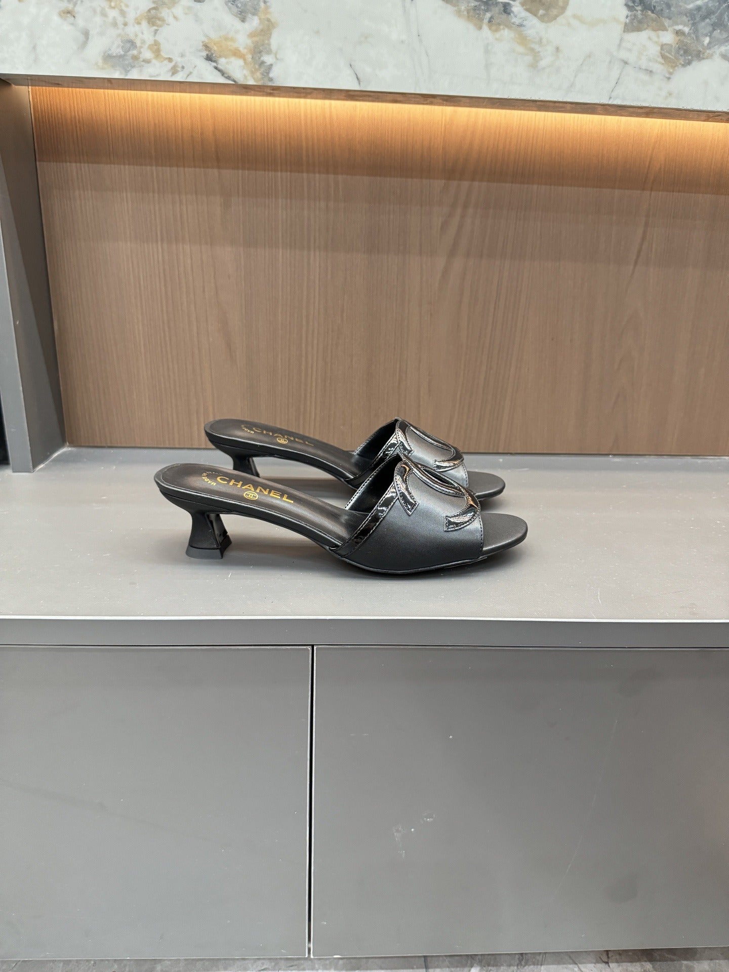 Chanel Lambskin Leather Openwork Slides