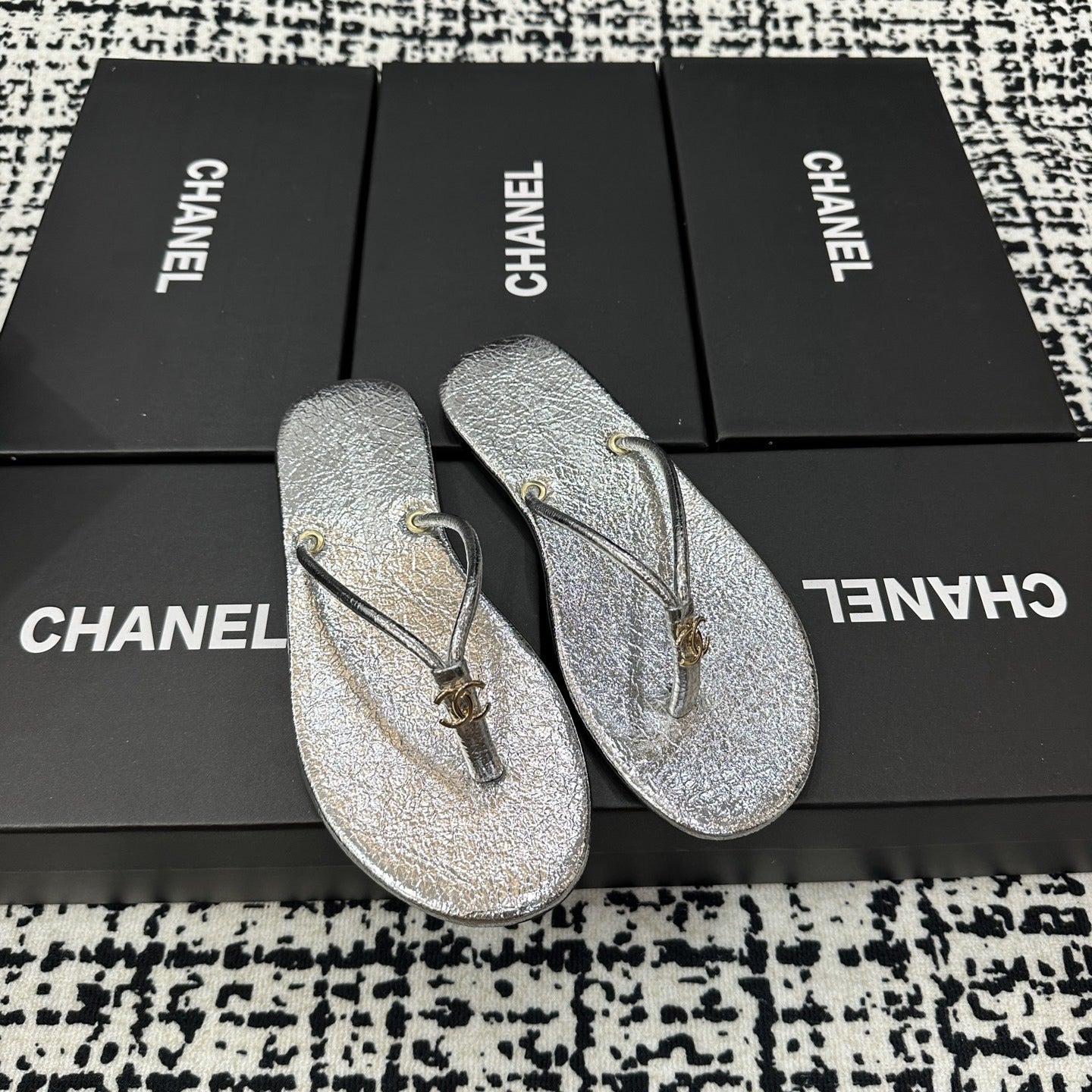 Chanel Lambskin Leather Slides