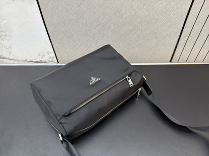Prada Black Nylon & Canvas Shoulder Bag