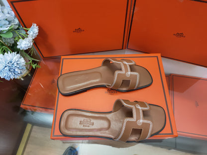Hermes Leather Slides