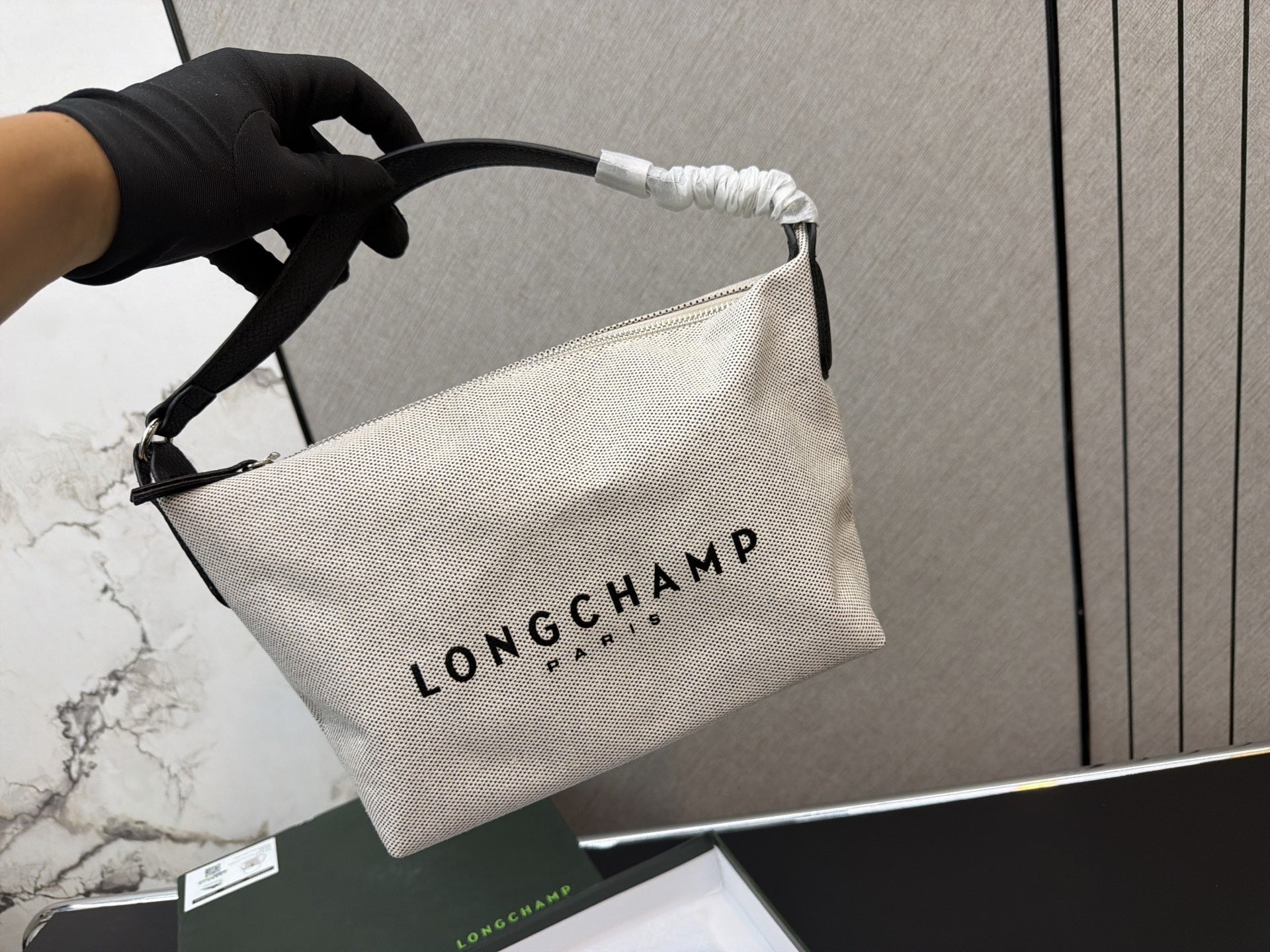 Longchamp Cotton & Canvas Logo Crossbody Bag